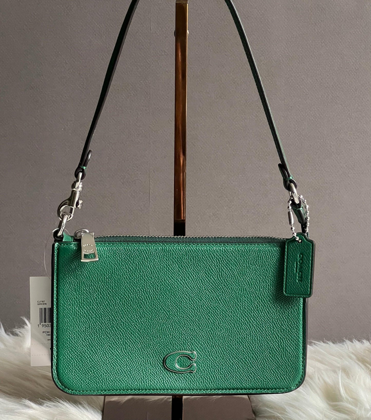 Coach Pouch Bag with Signature Canvas Detail