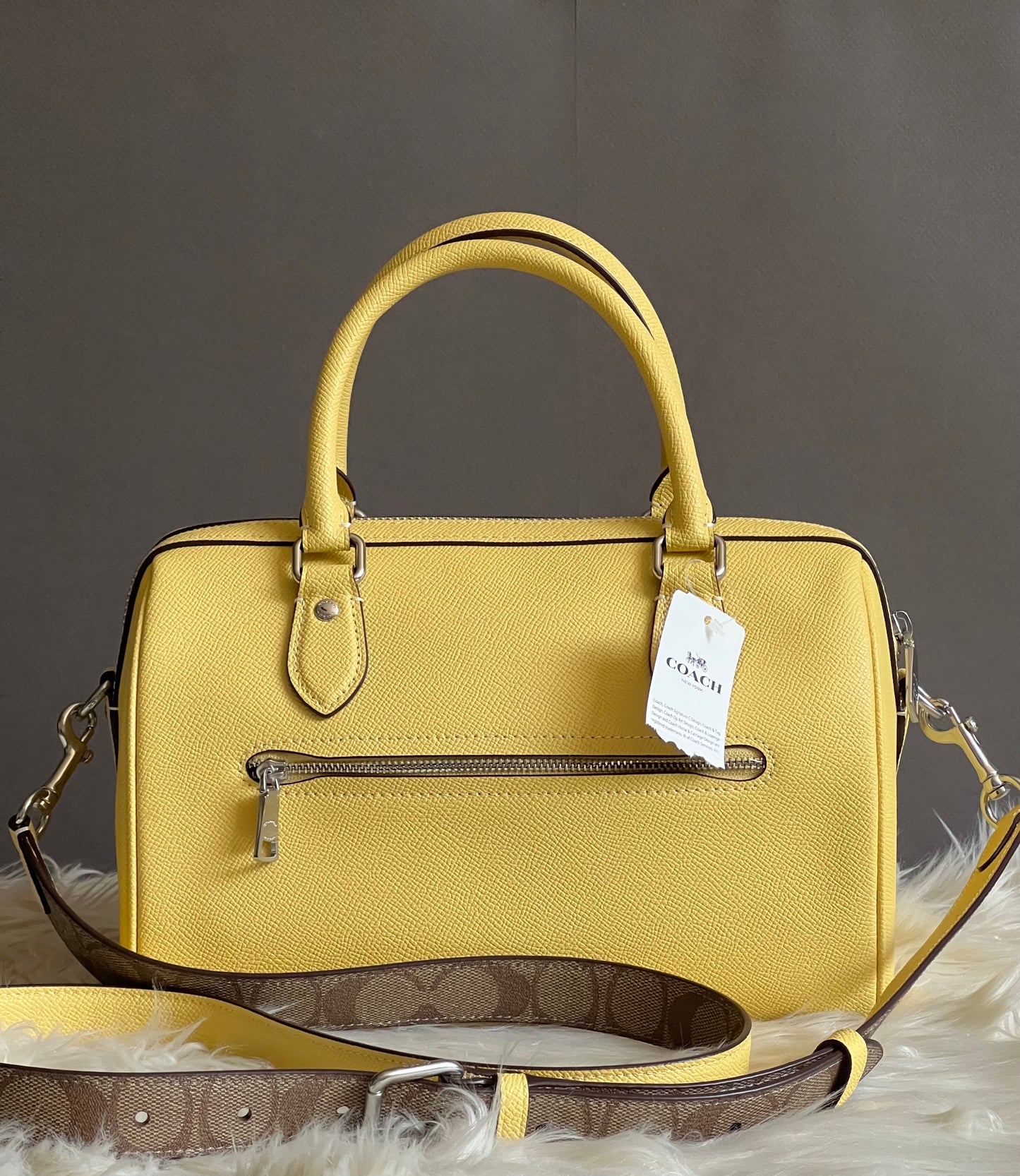 Coach Rowan Satchel with Signature Canvas Detail