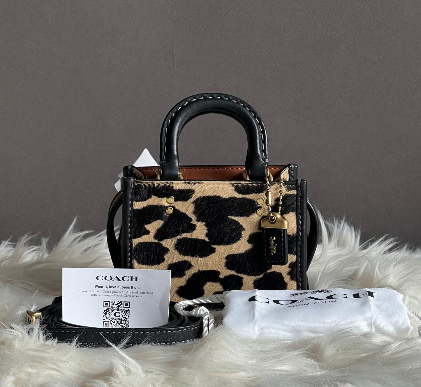 Coach Rogue 12 in Haircalf with Leopard Print