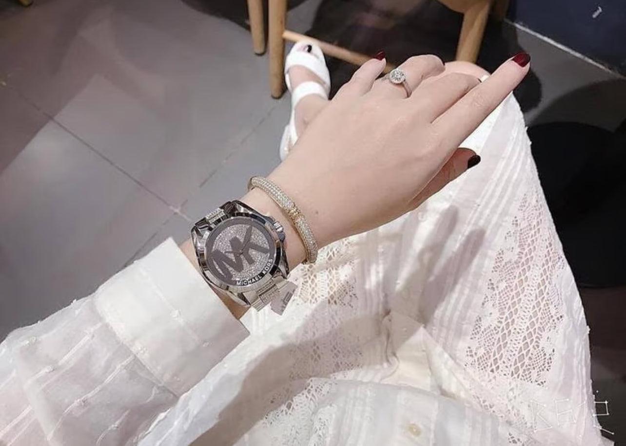 Michael Kors Women’s Bradshaw Silver-Tone Glitz