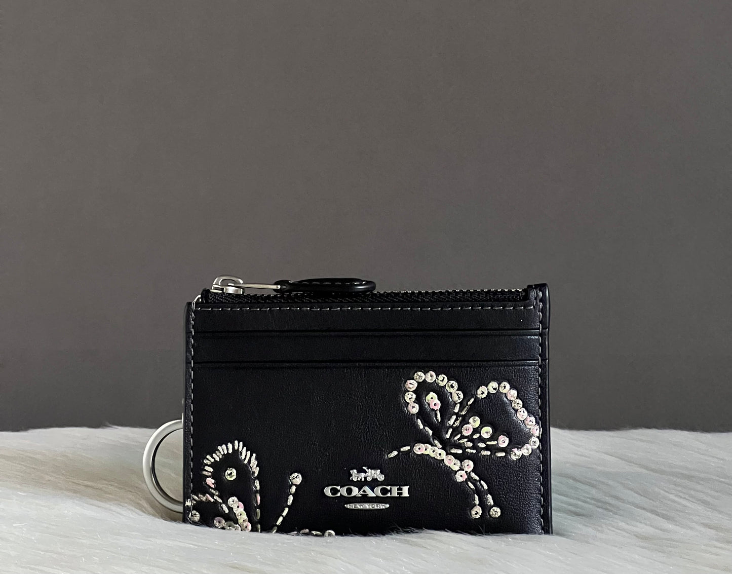 Coach Mini ID Card Case In Butterfly Print