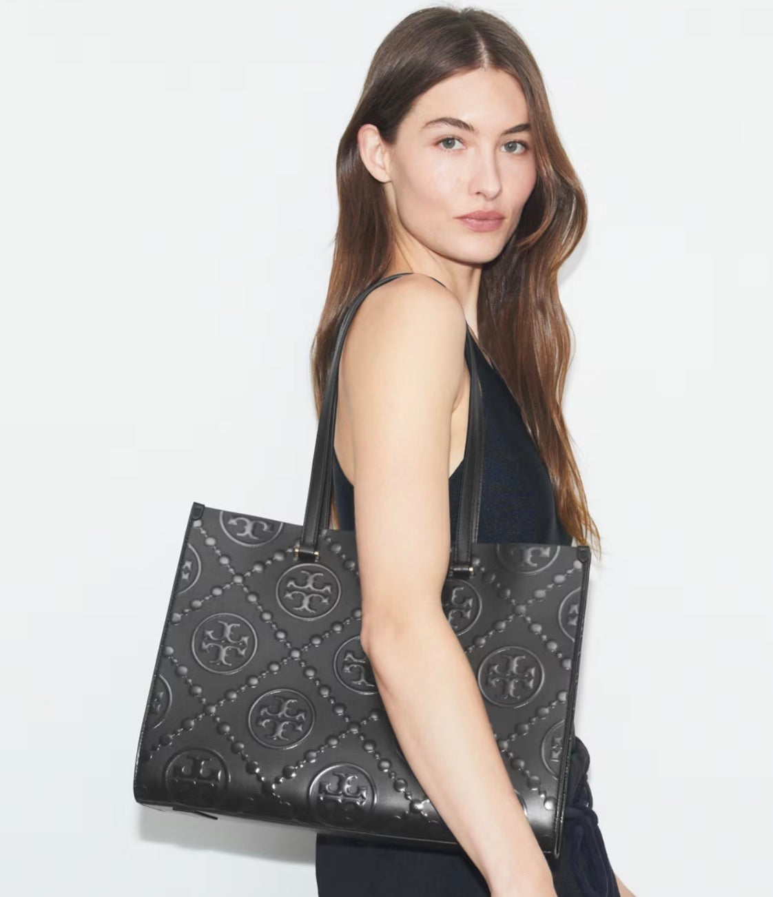 Tory Burch T Monogram Embossed Tote