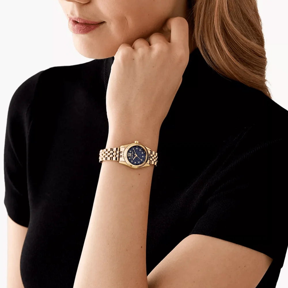 Michael Kors Women’s Mini Lexington Pavé Gold-Tone Watch
