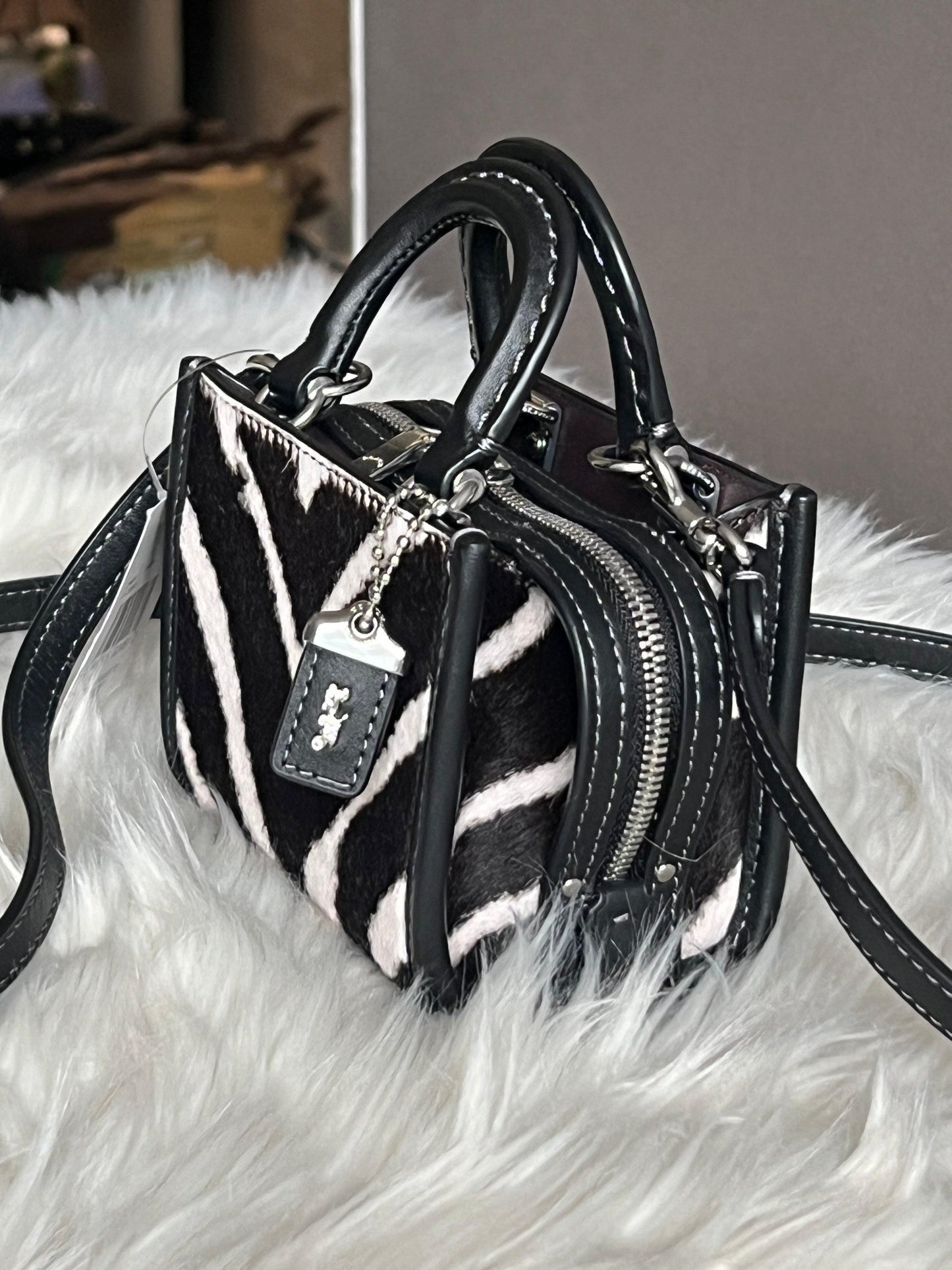 Coach Rogue 12 in Haircalf with Zebra Print