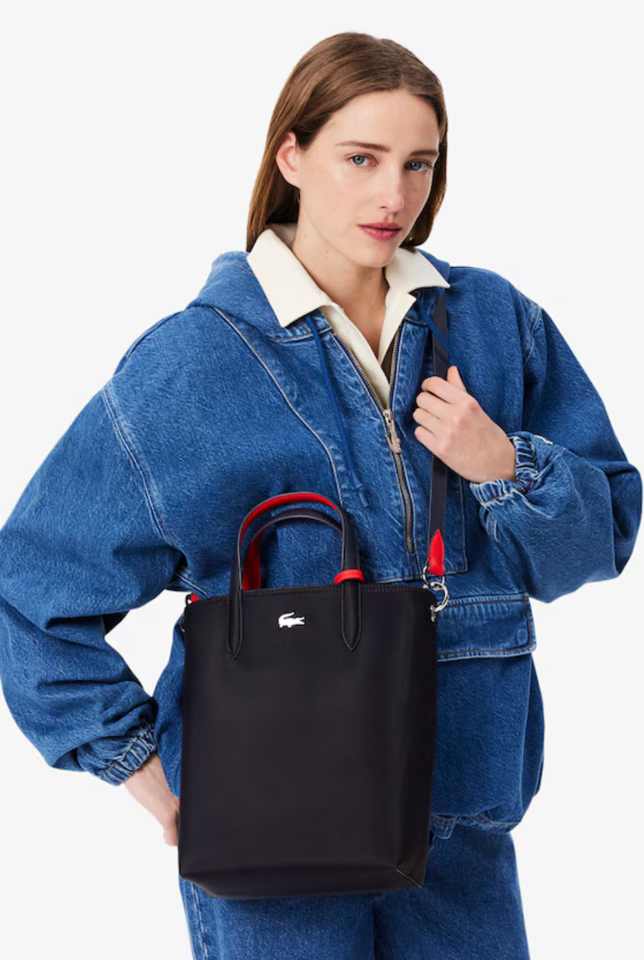 Lacoste Women’s Anna Vertical Reversible Tote with Pouch
