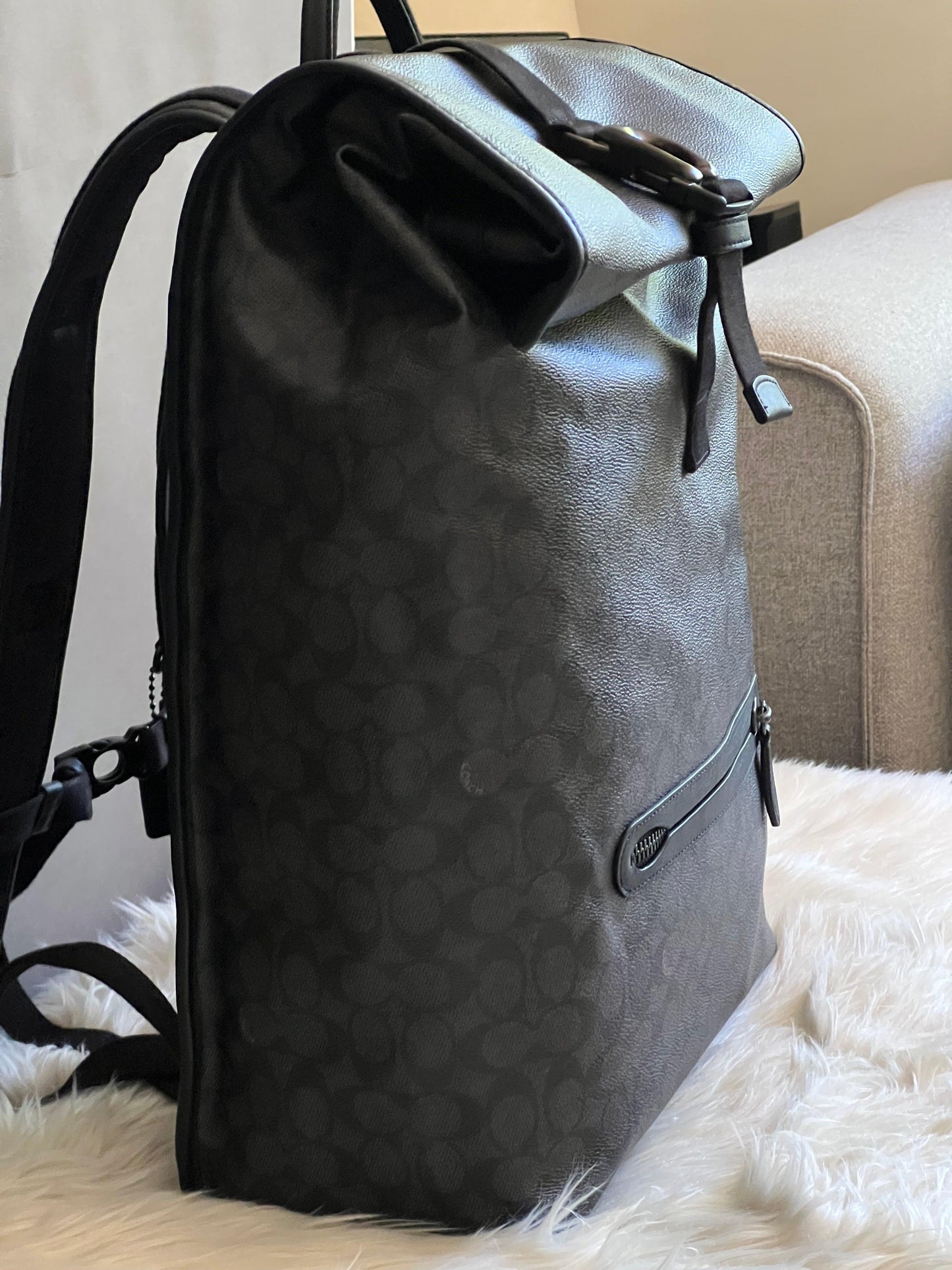 Coach Beck Roll Top Backpack in Signature Canvas