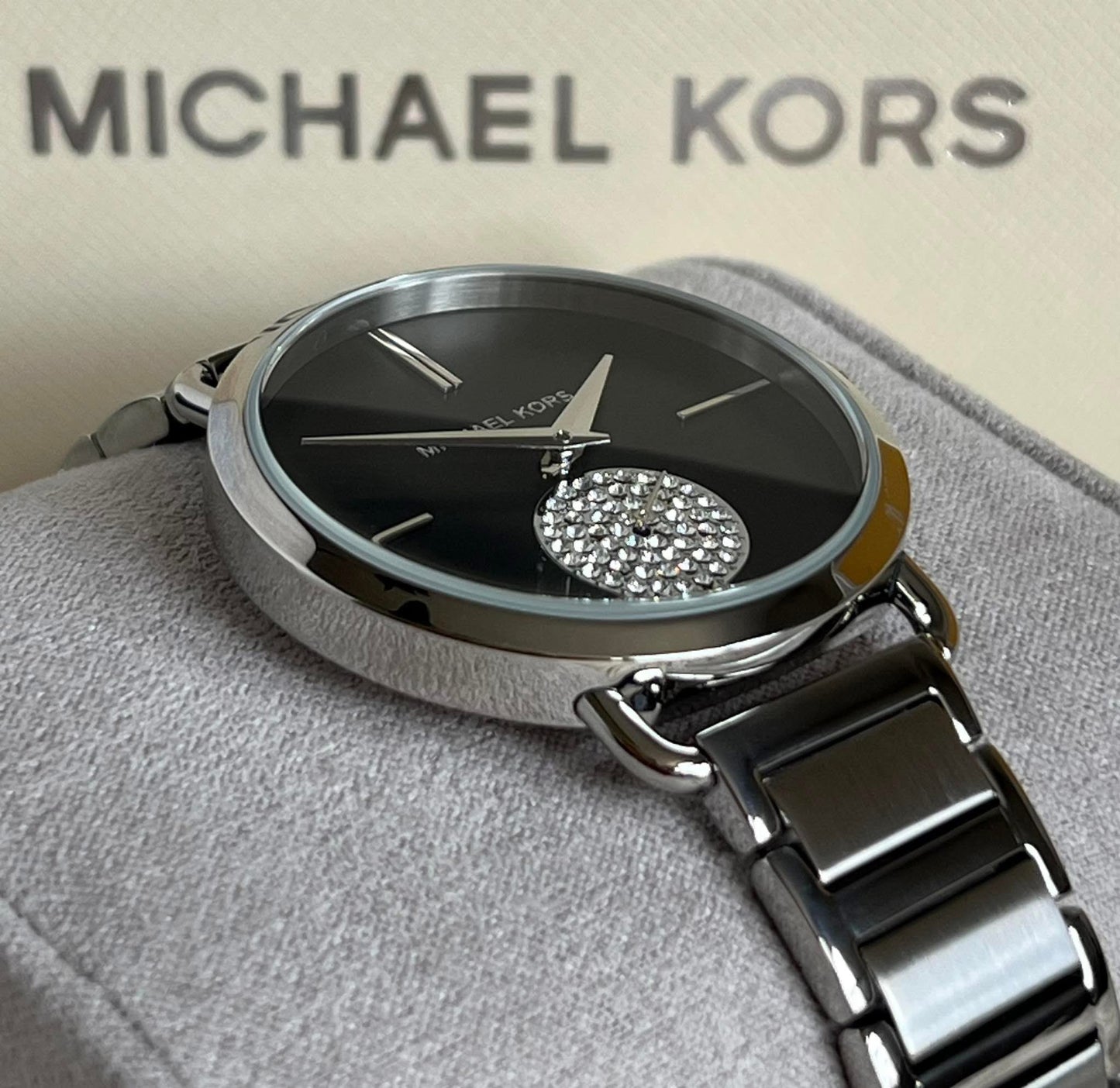 Michael Kors Women's Portia Crystallized Silver-Tone Watch