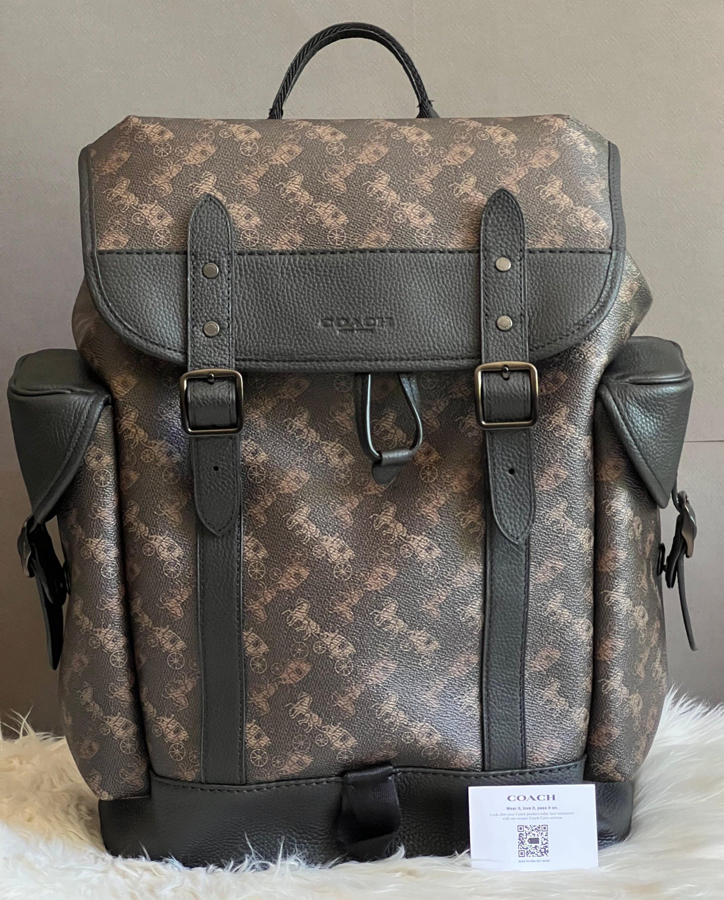 Coach Hitch Backpack with Horse and Carriage Print