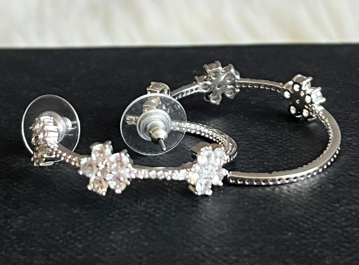 Kate Spade Gleaming Gardenia Flower Hoops Earrings