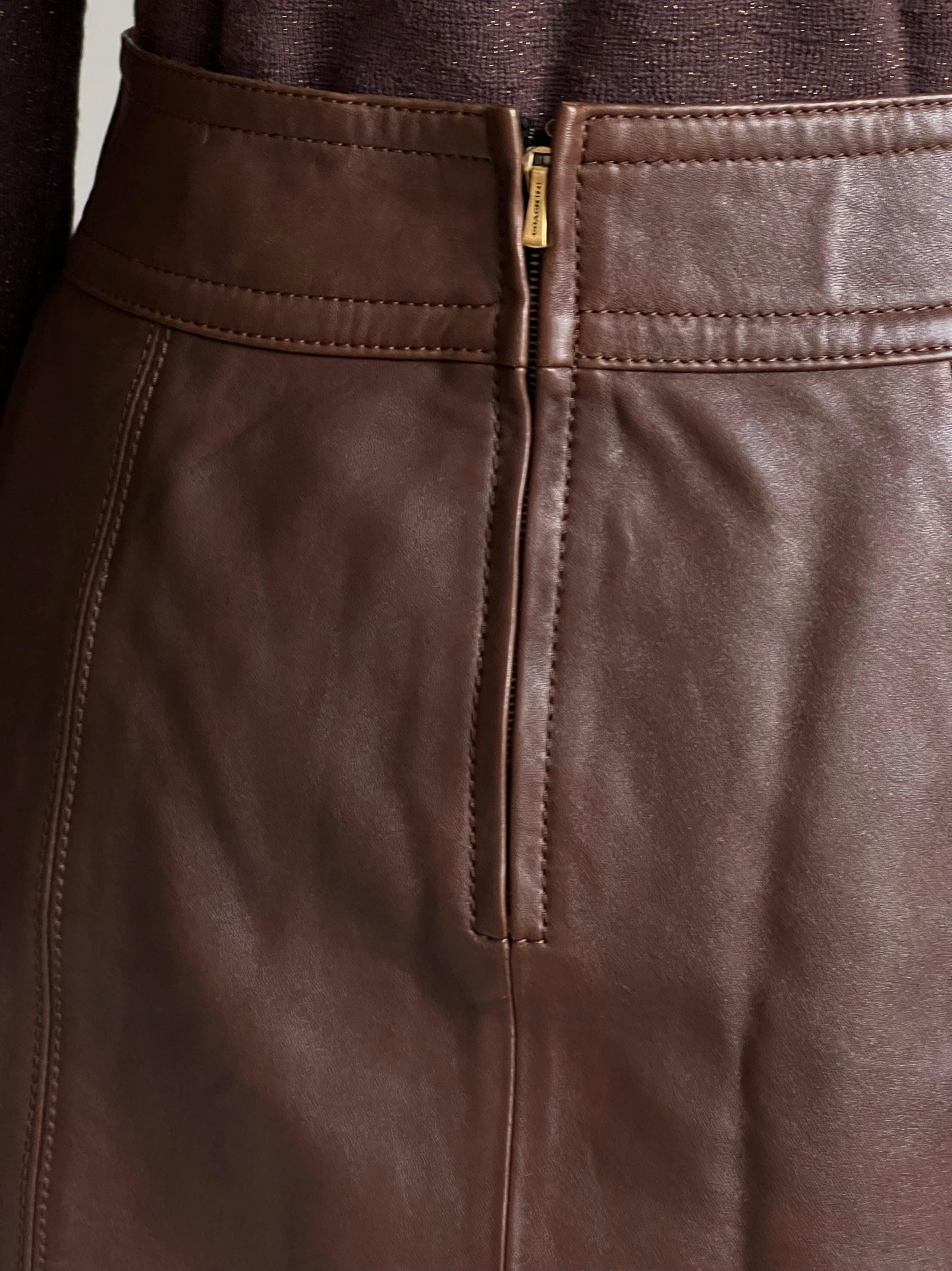 Coach Leather Mini Skirt