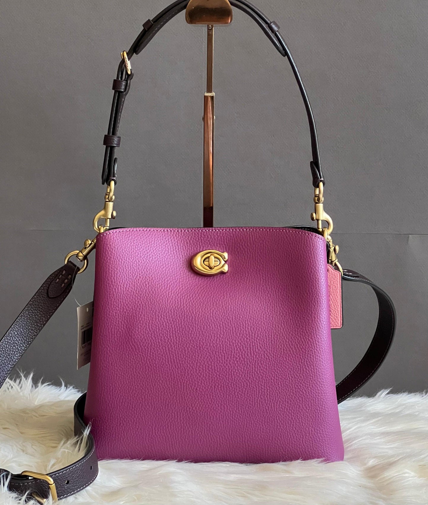 Coach Willow Bucket Bag in Colorblock with Signature Canvas Interior