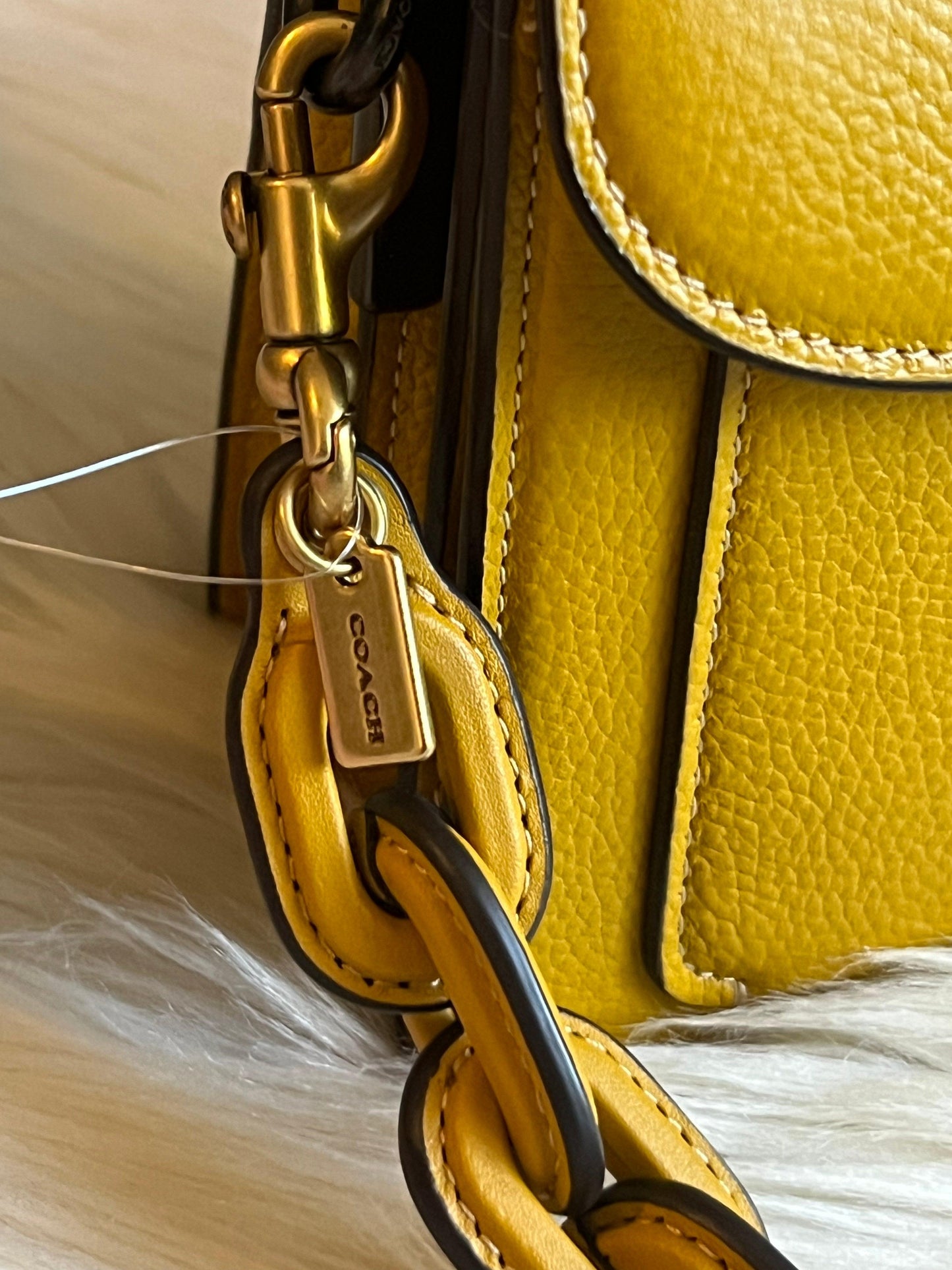Coach Leather Covered Short Chain Strap