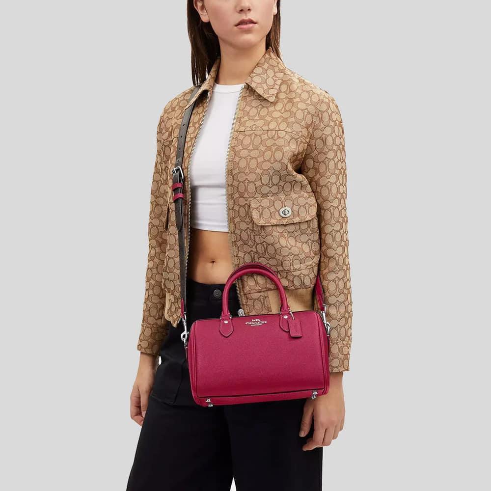 Coach Rowan Satchel with Signature Canvas Detail