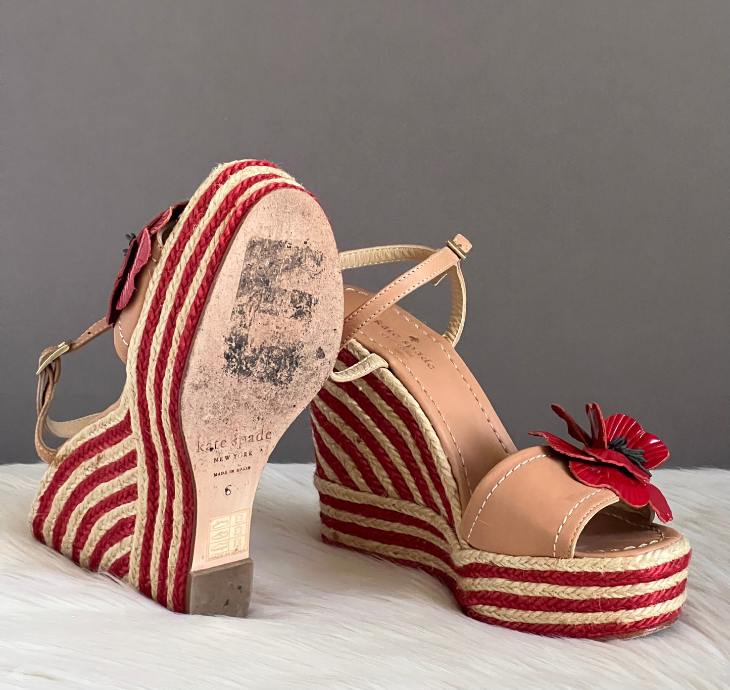 Kate Spade Espadrille Striped Wedge Sandal