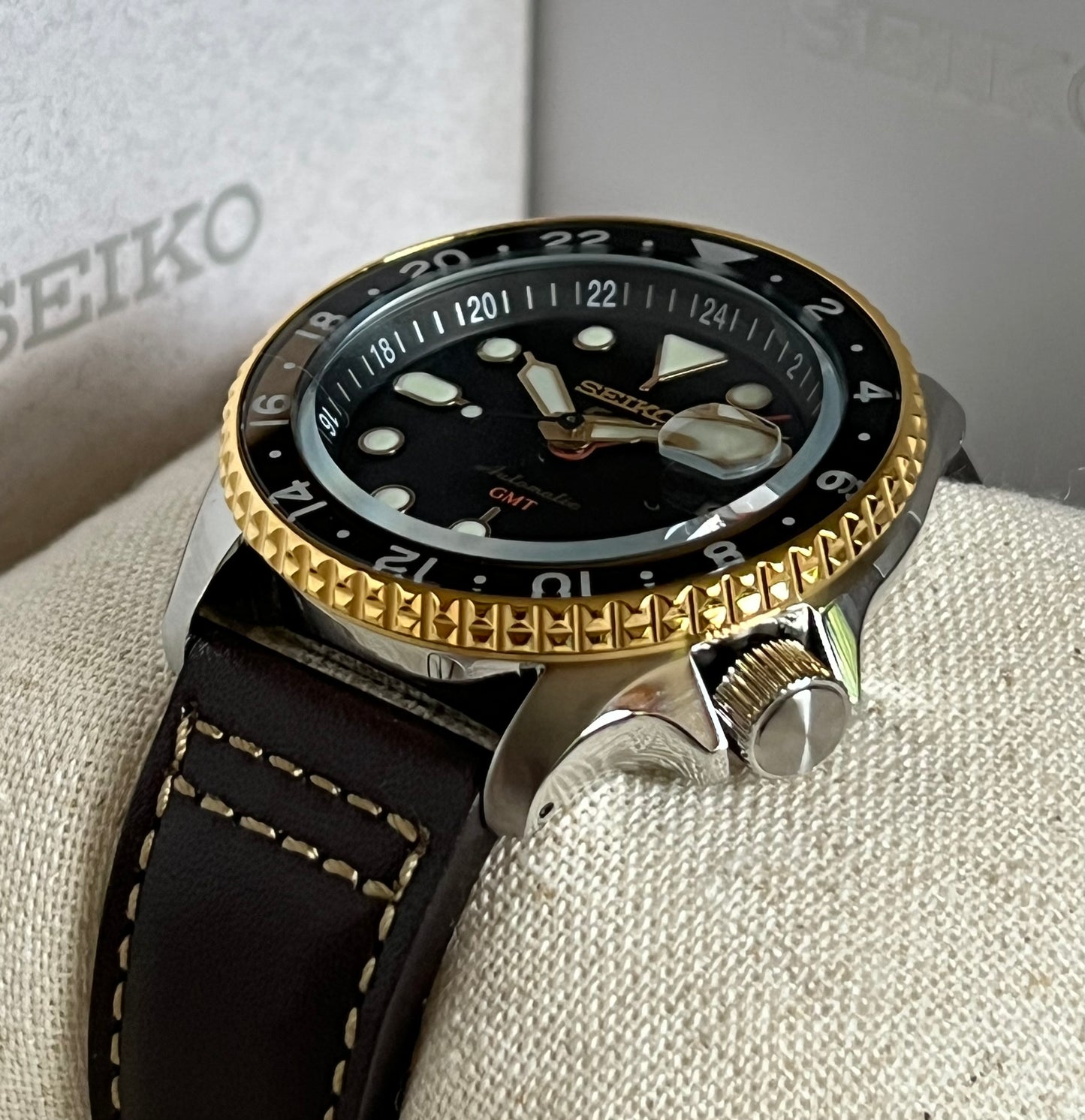 Seiko Men's 5 Sports SKX GMT Automatic Black Dial Watch