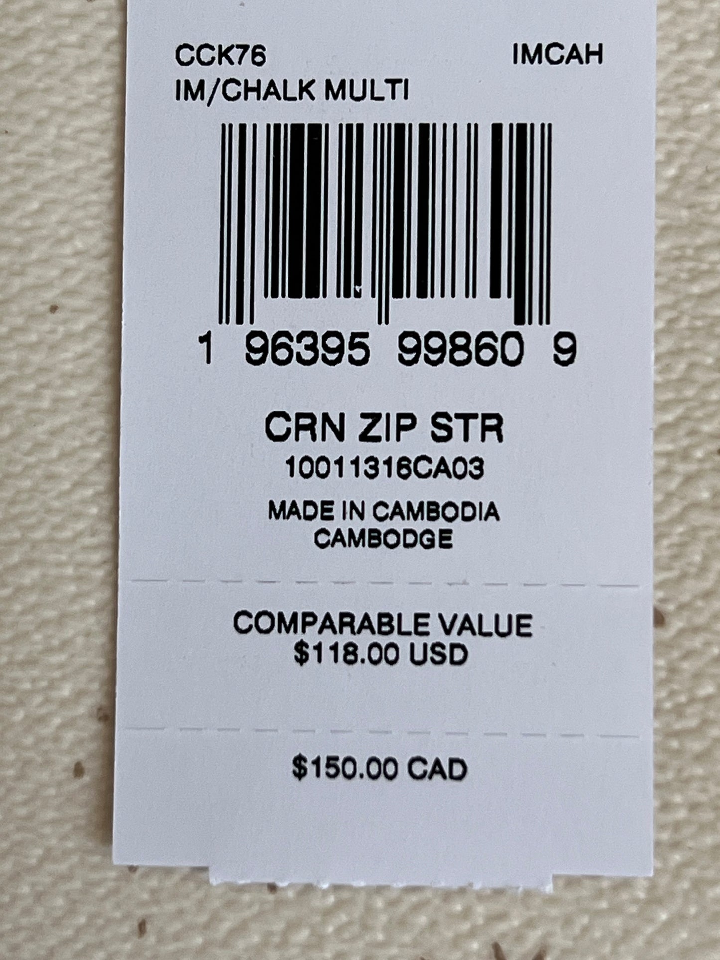 Coach Corner Zip Wrislet With Star Print