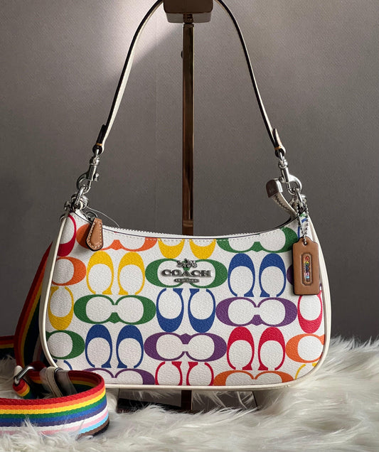 Coach Teri Shoulder Bag in Rainbow Signature Canvas