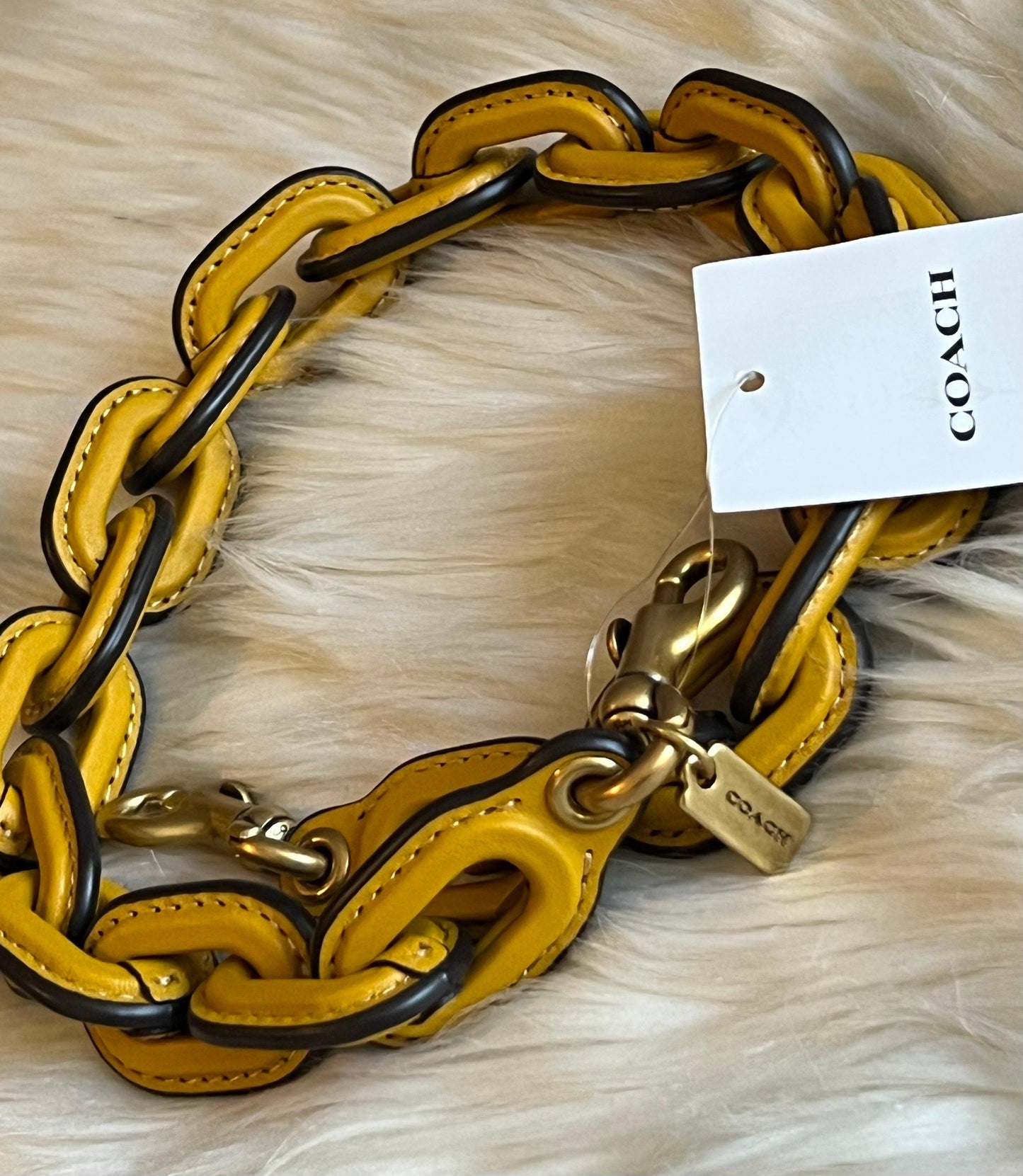 Coach Leather Covered Short Chain Strap