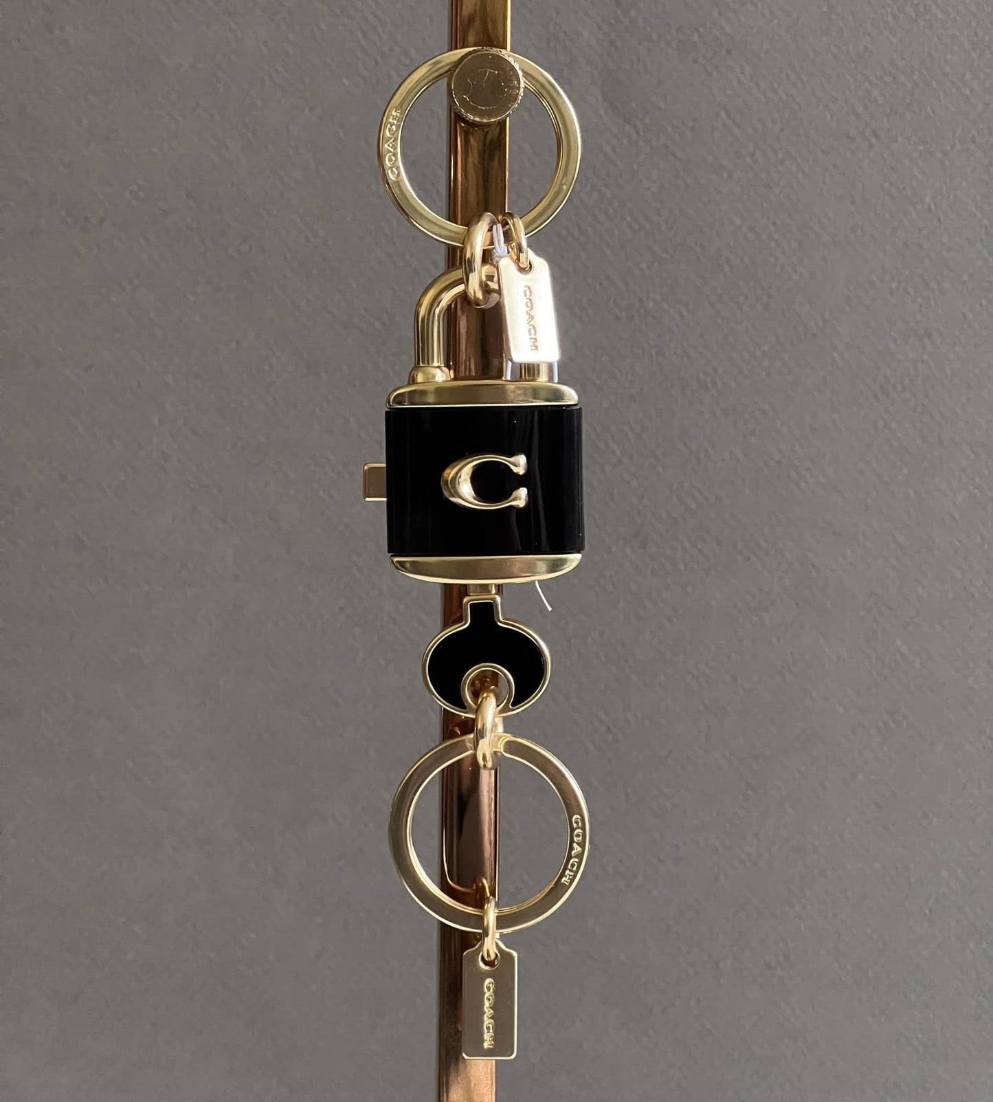 Coach Lock And Key Bag Charm Key Ring