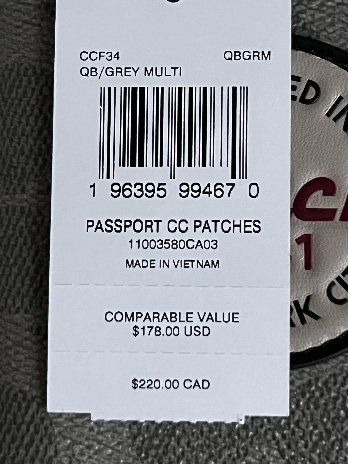 Coach Passport Case with Patches