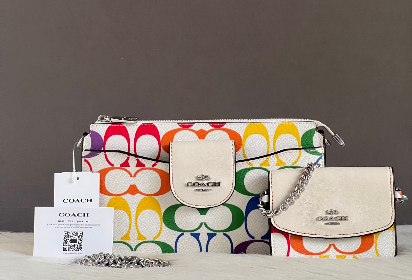 Coach Poppy Crossbody in Rainbow Signature Canvas