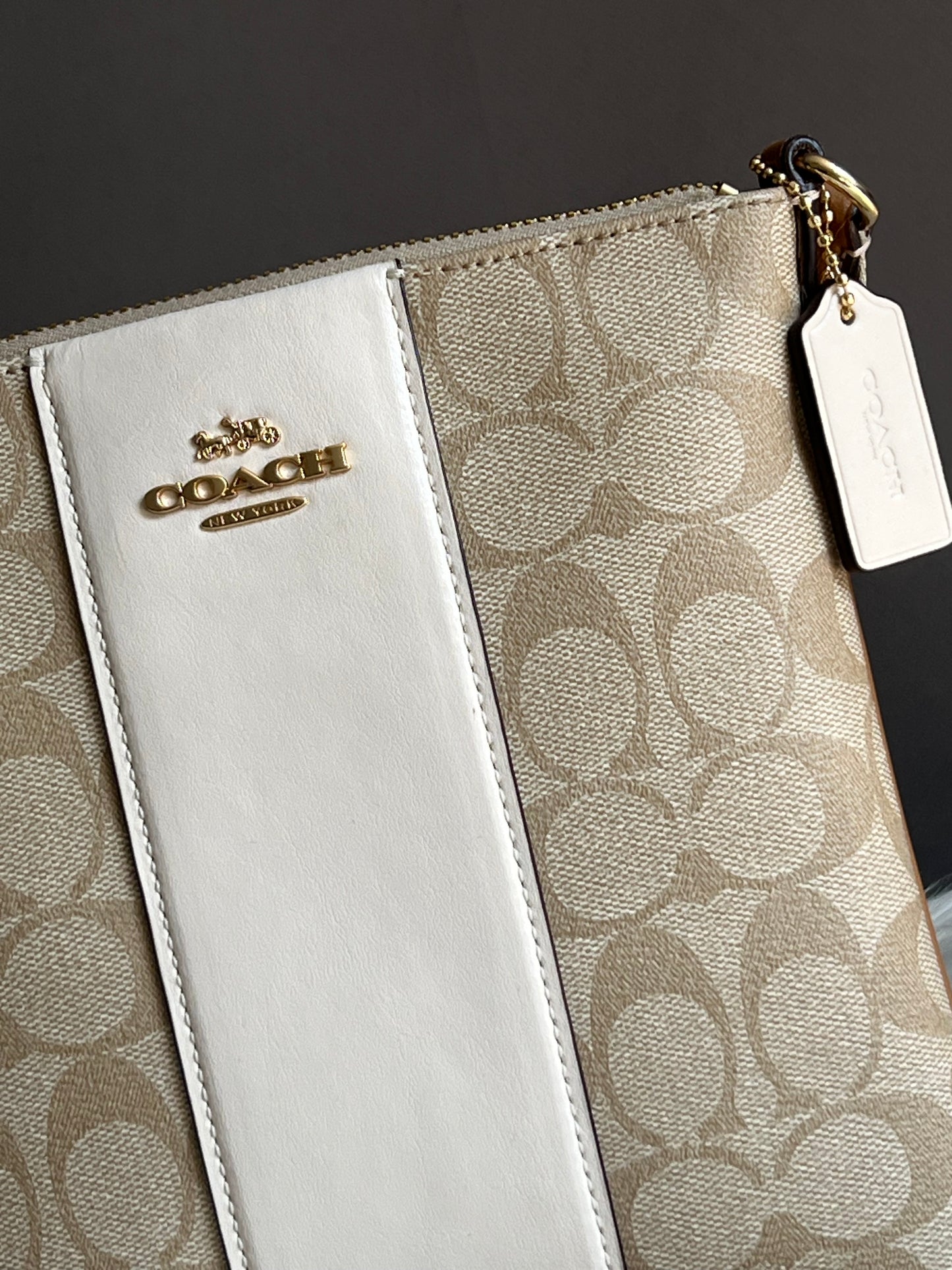 Coach Mini Rowan File Bag in Signature Canvas with Stripe