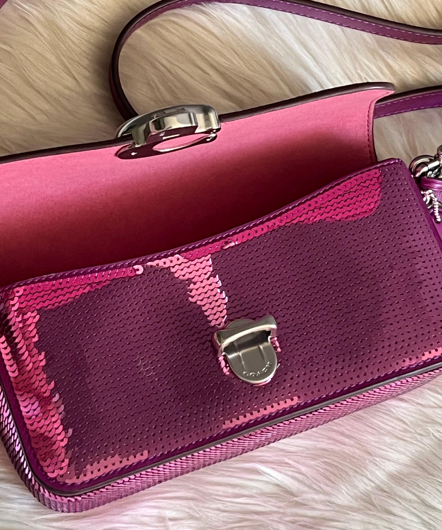 Coach Studio Baguette Bag with Sequins