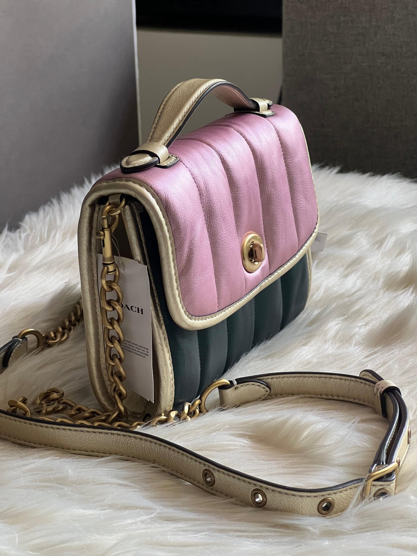 Coach Kip Turnlock Crossbody with Colorblock Quilting
