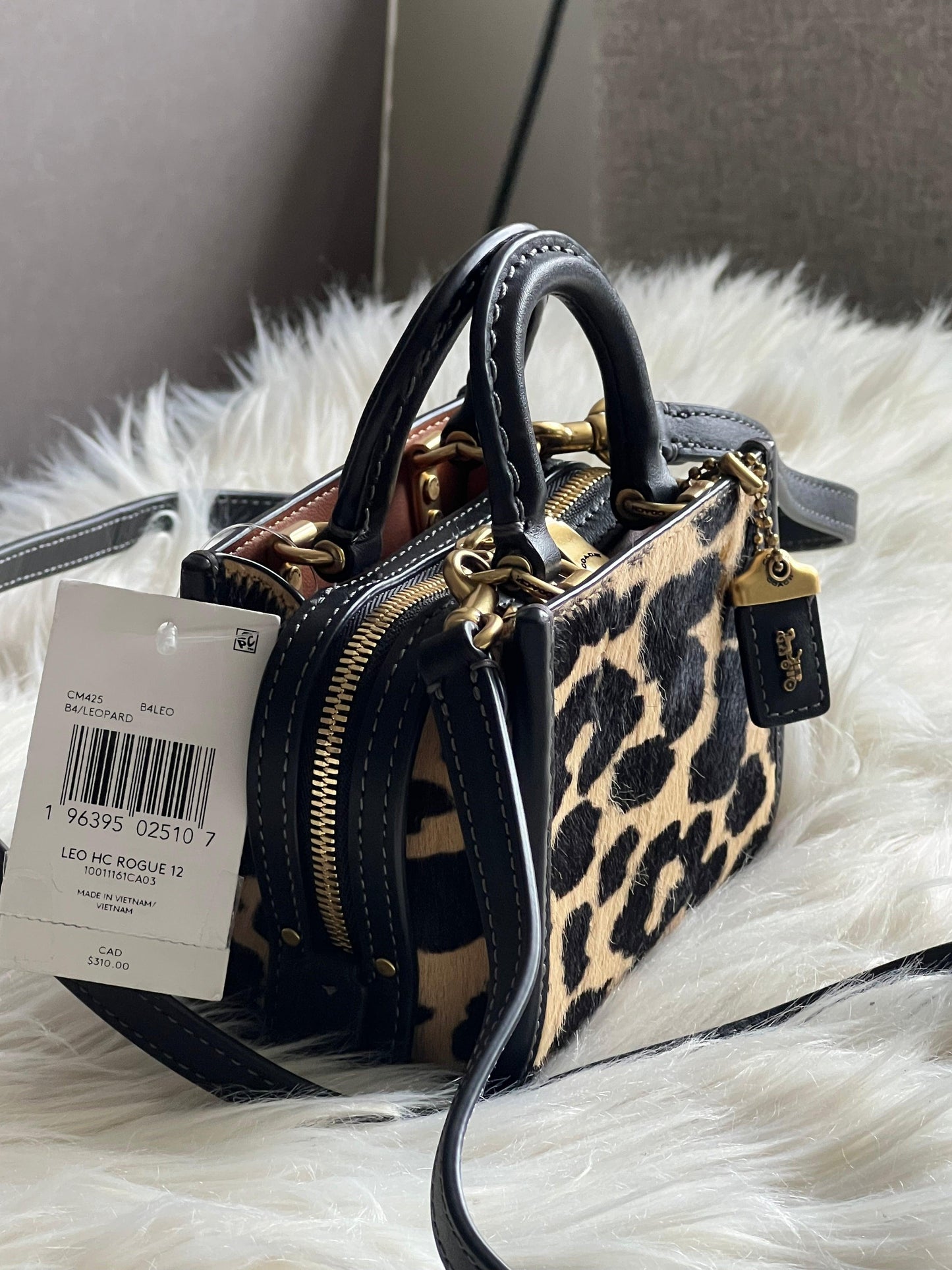 Coach Rogue 12 in Haircalf with Leopard Print