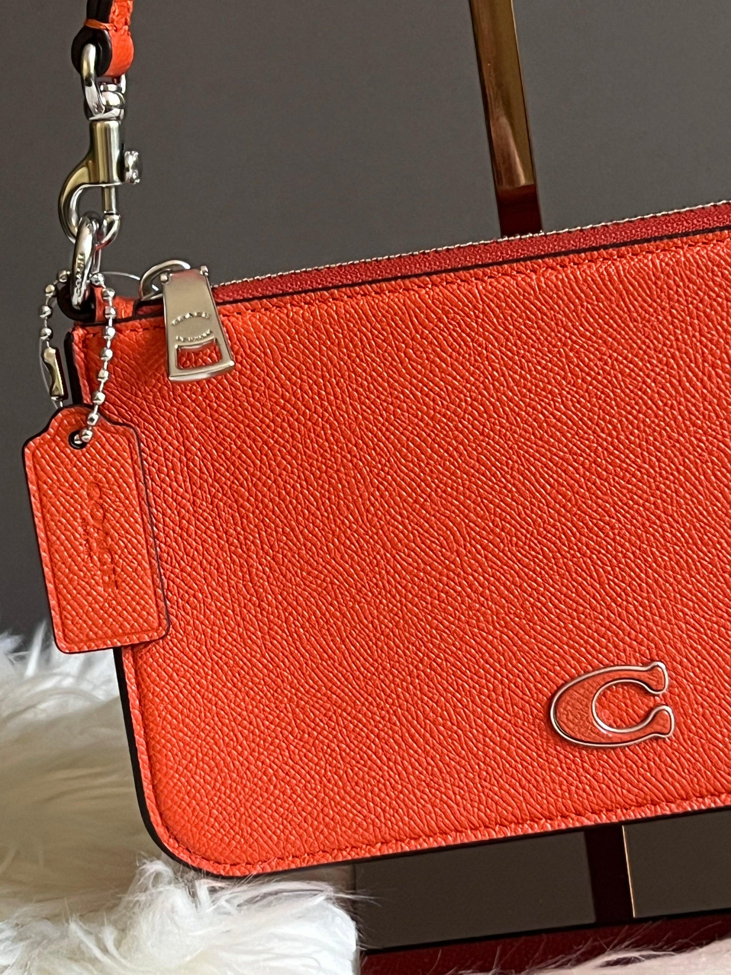 Coach Pouch Bag with Signature Canvas Detail