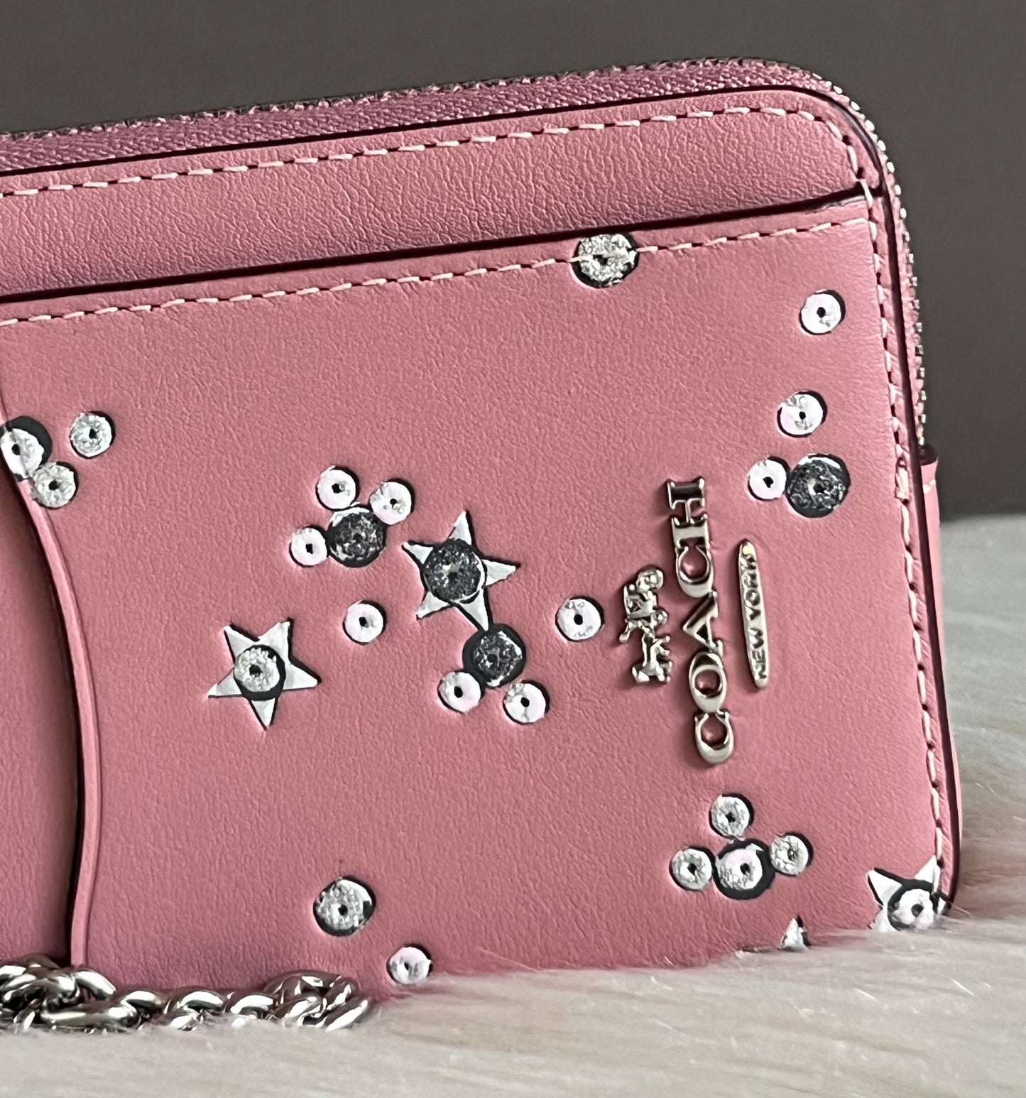 Coach Zip Card Case In Star Print