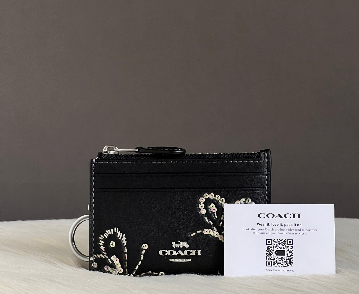 Coach Mini ID Card Case In Butterfly Print