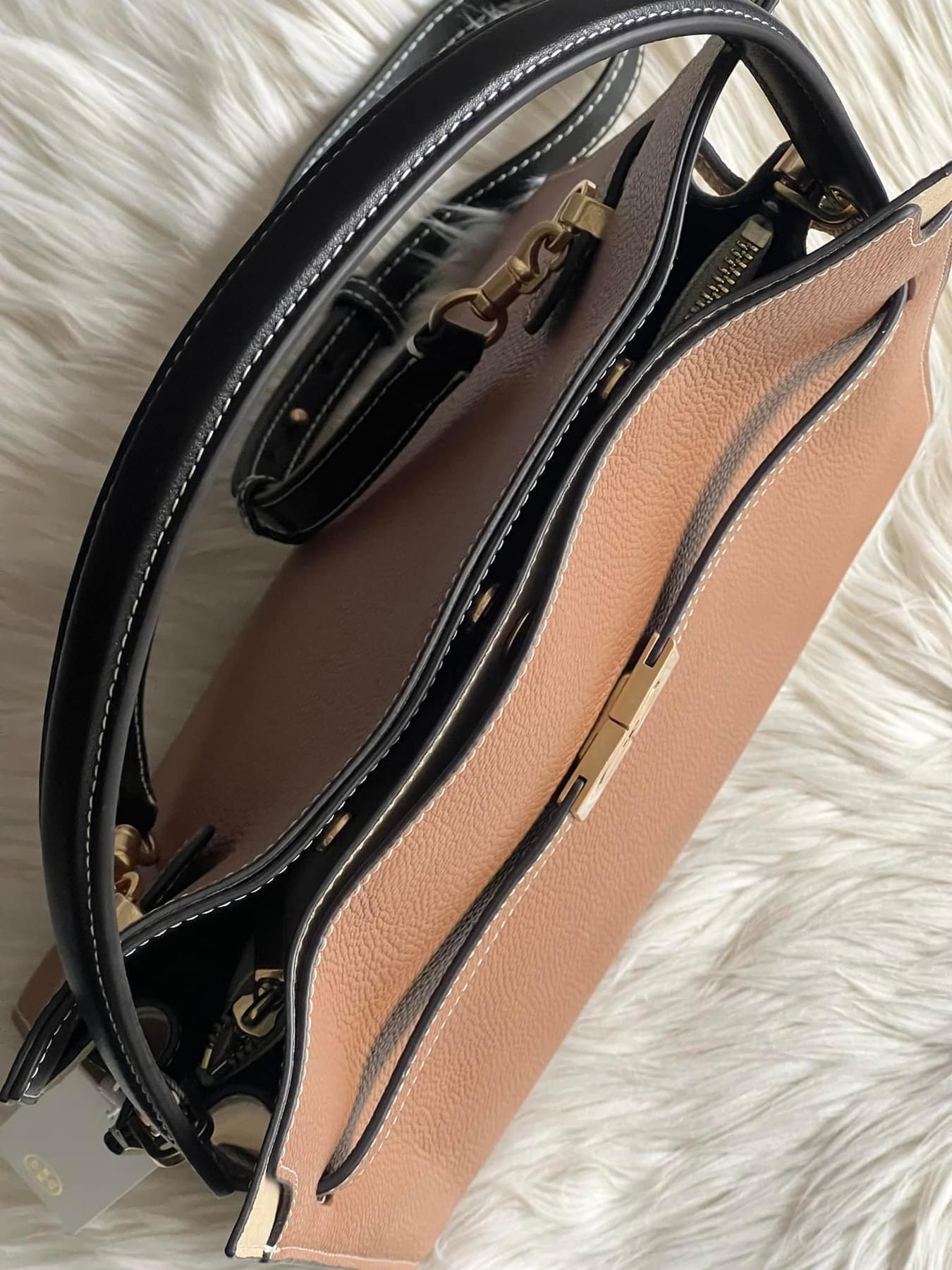 Tory Burch Lee Radziwill Pebbled Double Bag