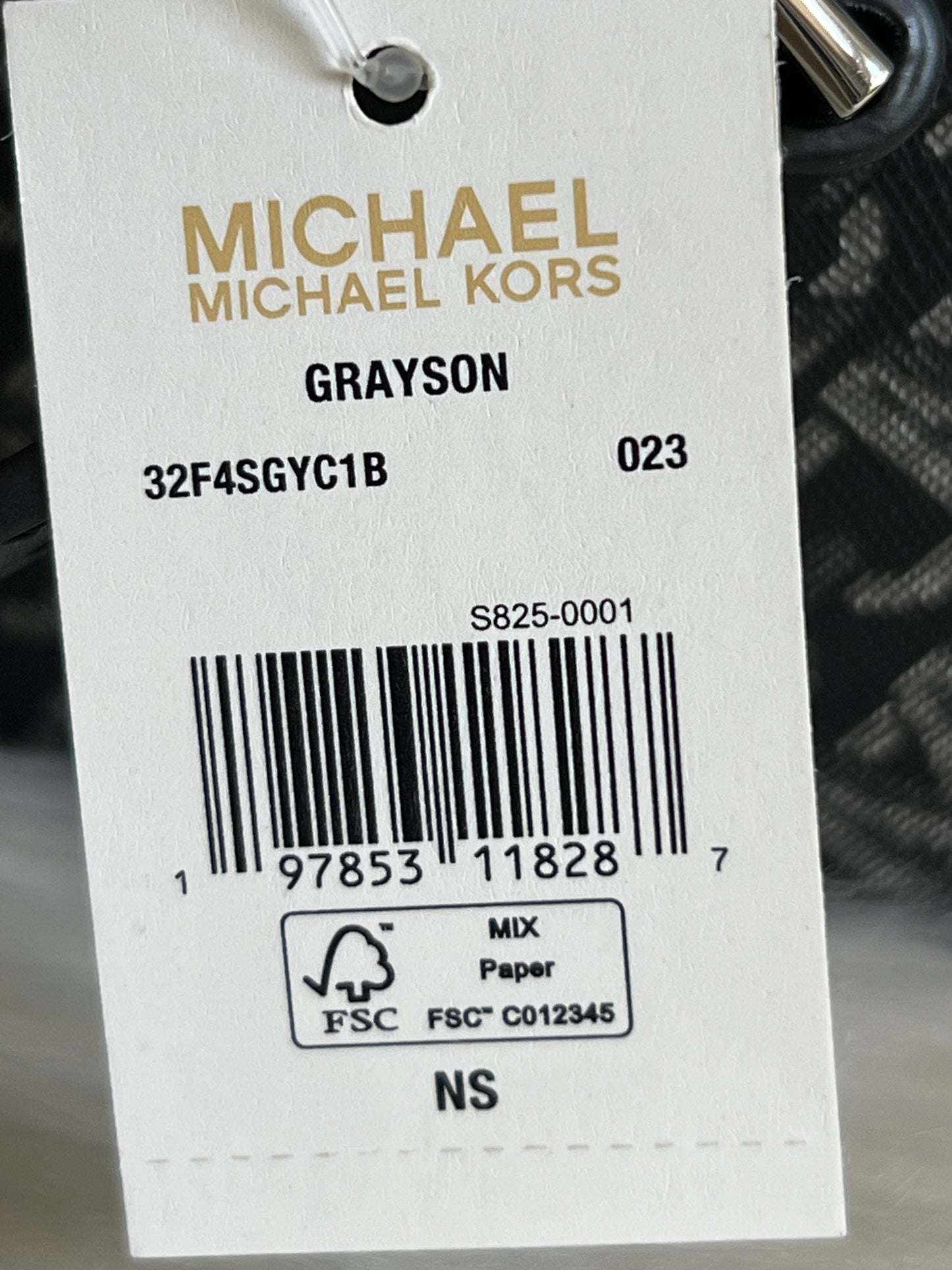 Michael Kors Grayson Small Metallic Empire Monogram Duffel Crossbody Bag