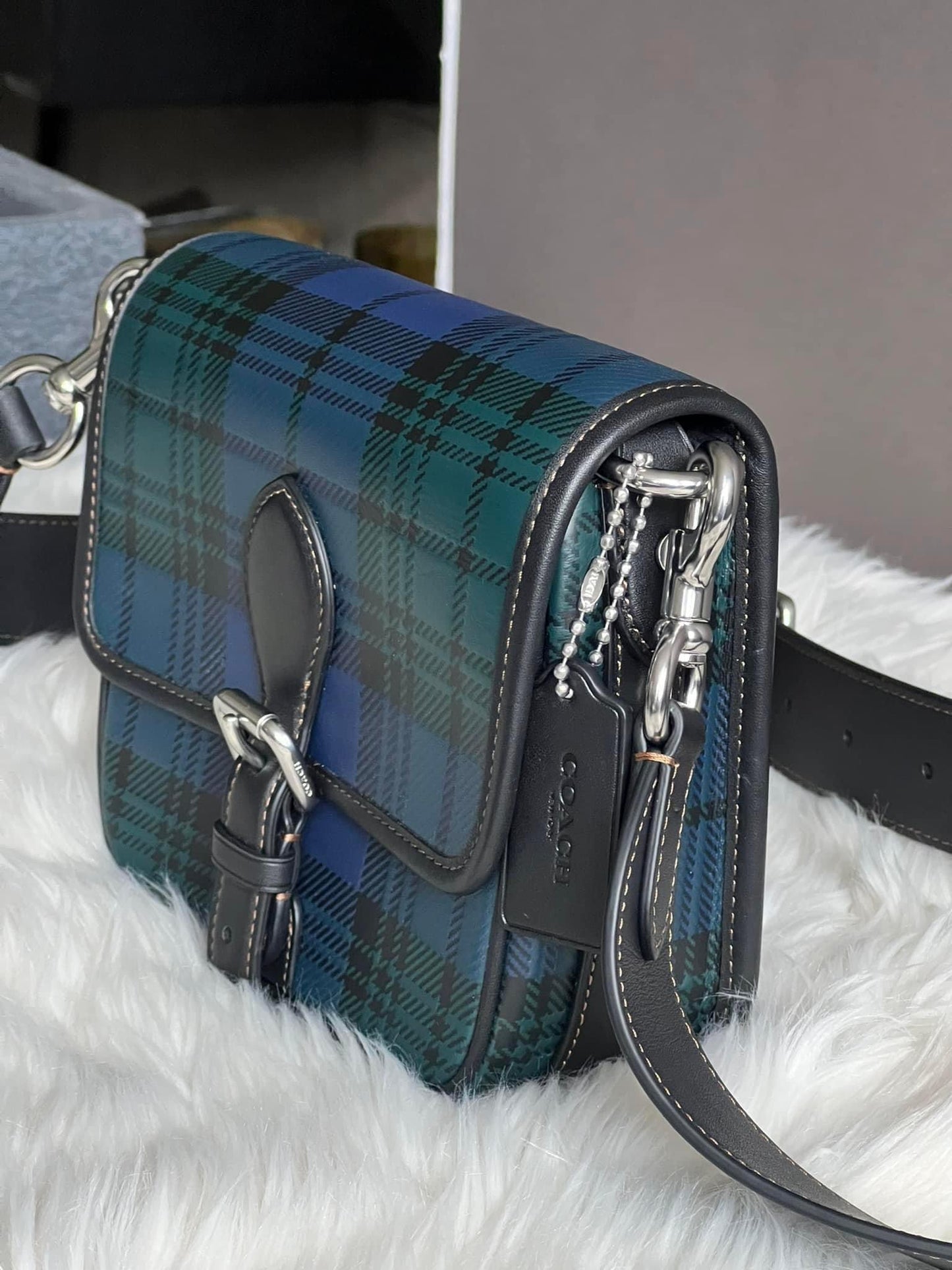 Coach Frankie Crossbody 18 with Plaid Print