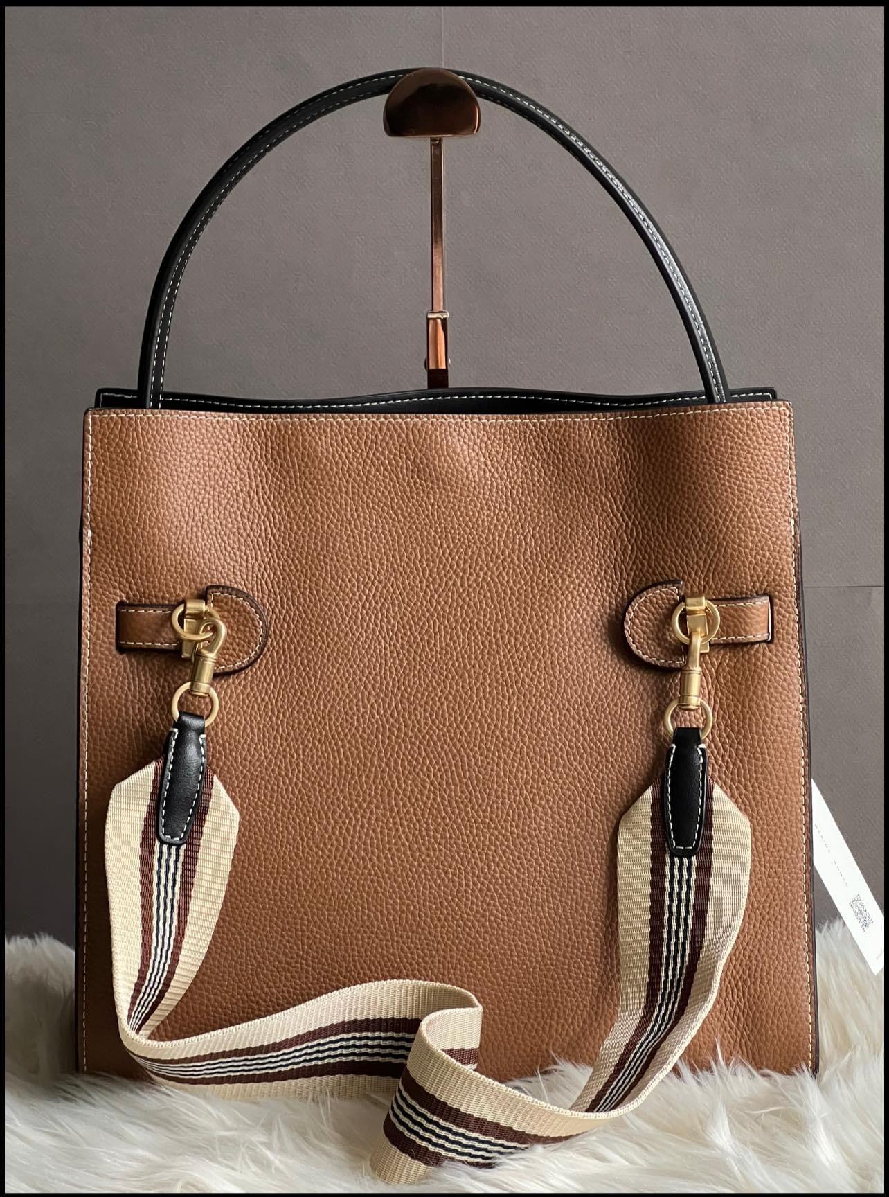 Tory Burch Lee Radziwill Pebbled Double Bag
