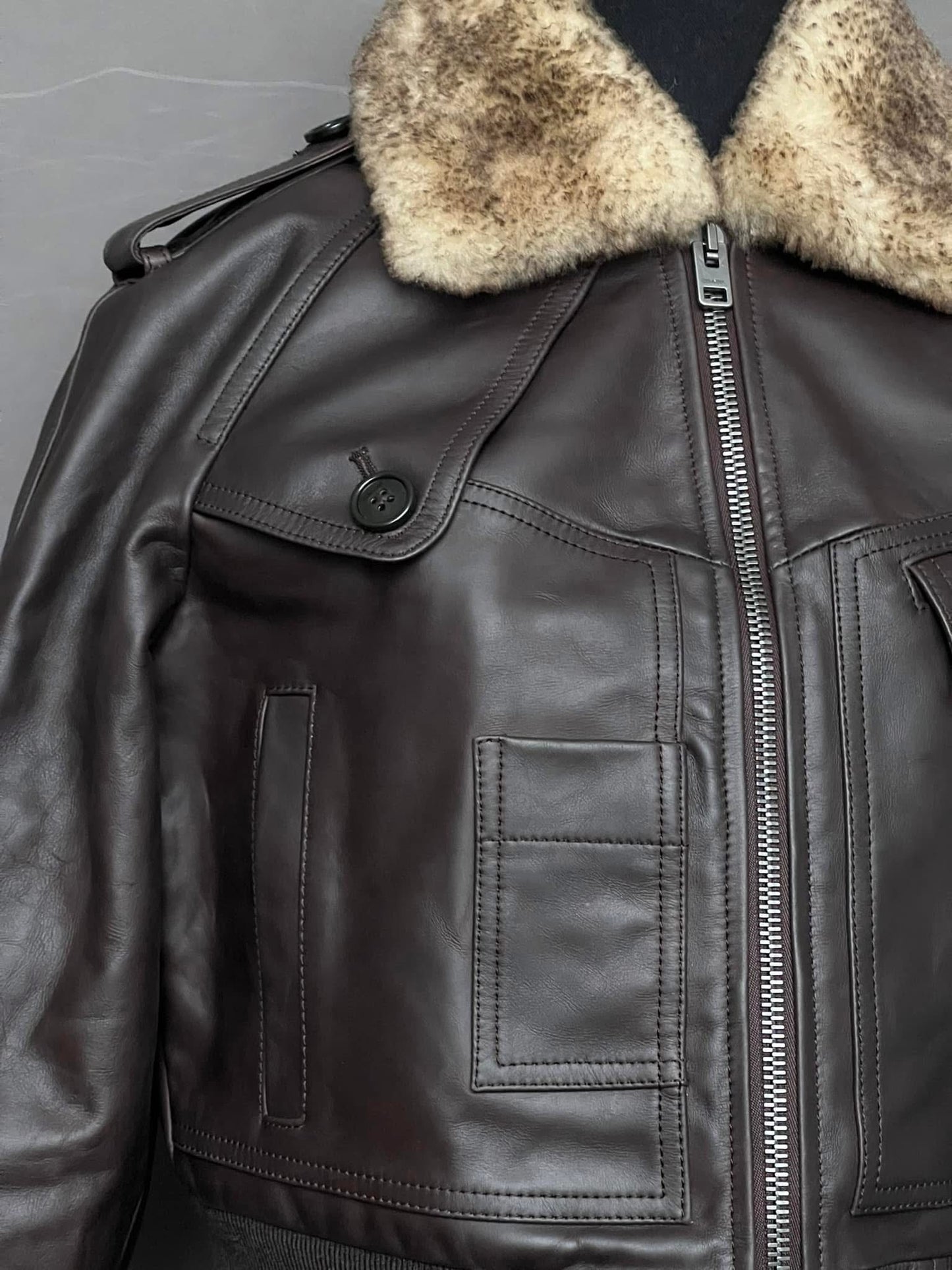 Coach Cropped Leather Jacket