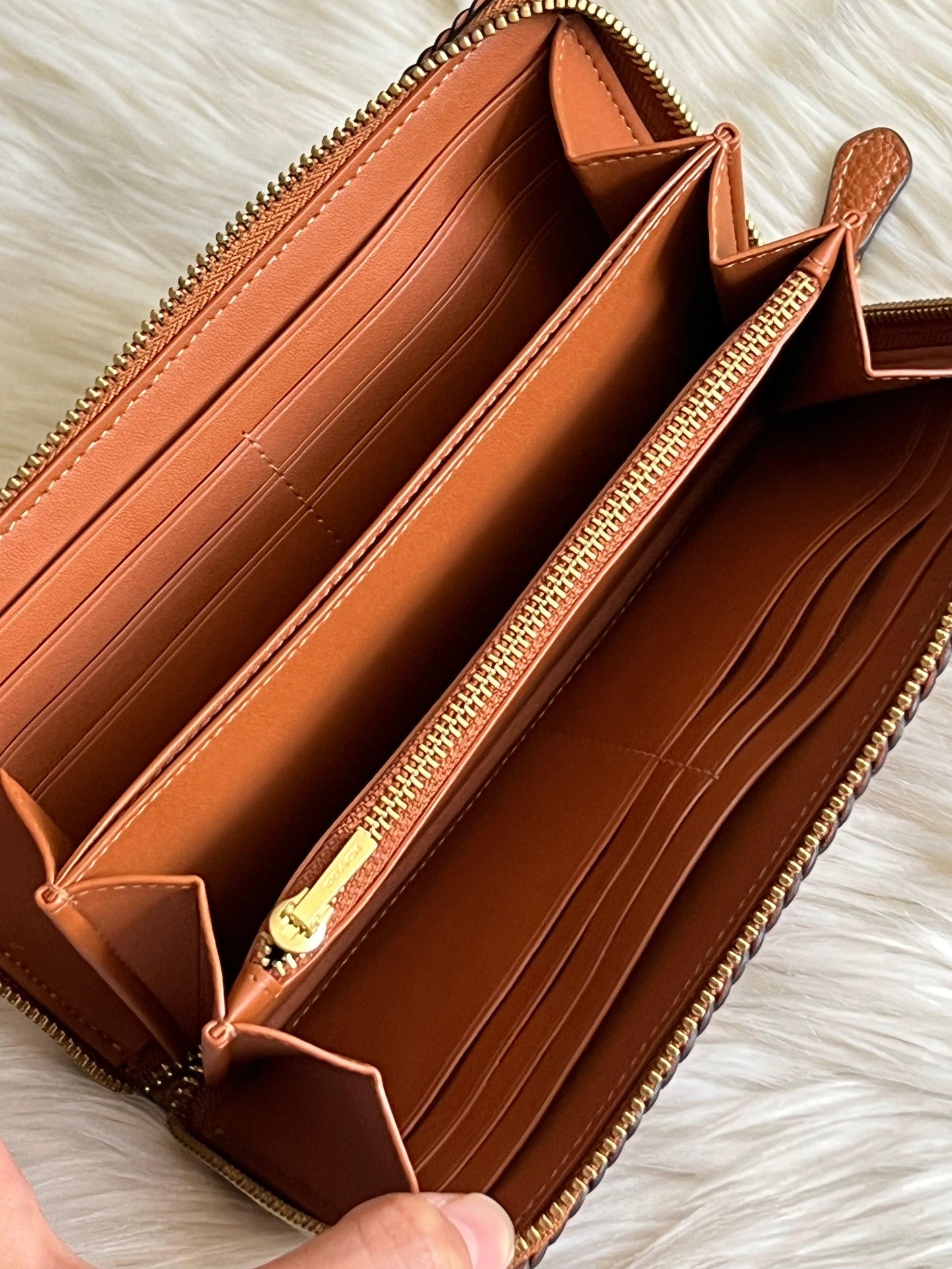 Coach Accordion Zip Wallet with Braid