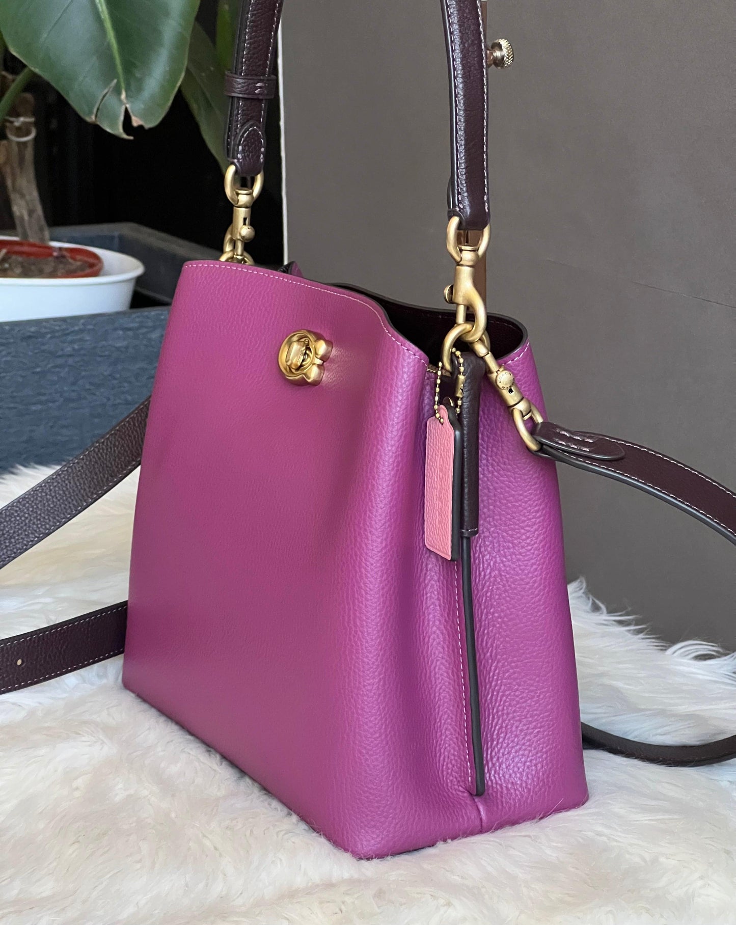 Coach Willow Bucket Bag in Colorblock with Signature Canvas Interior