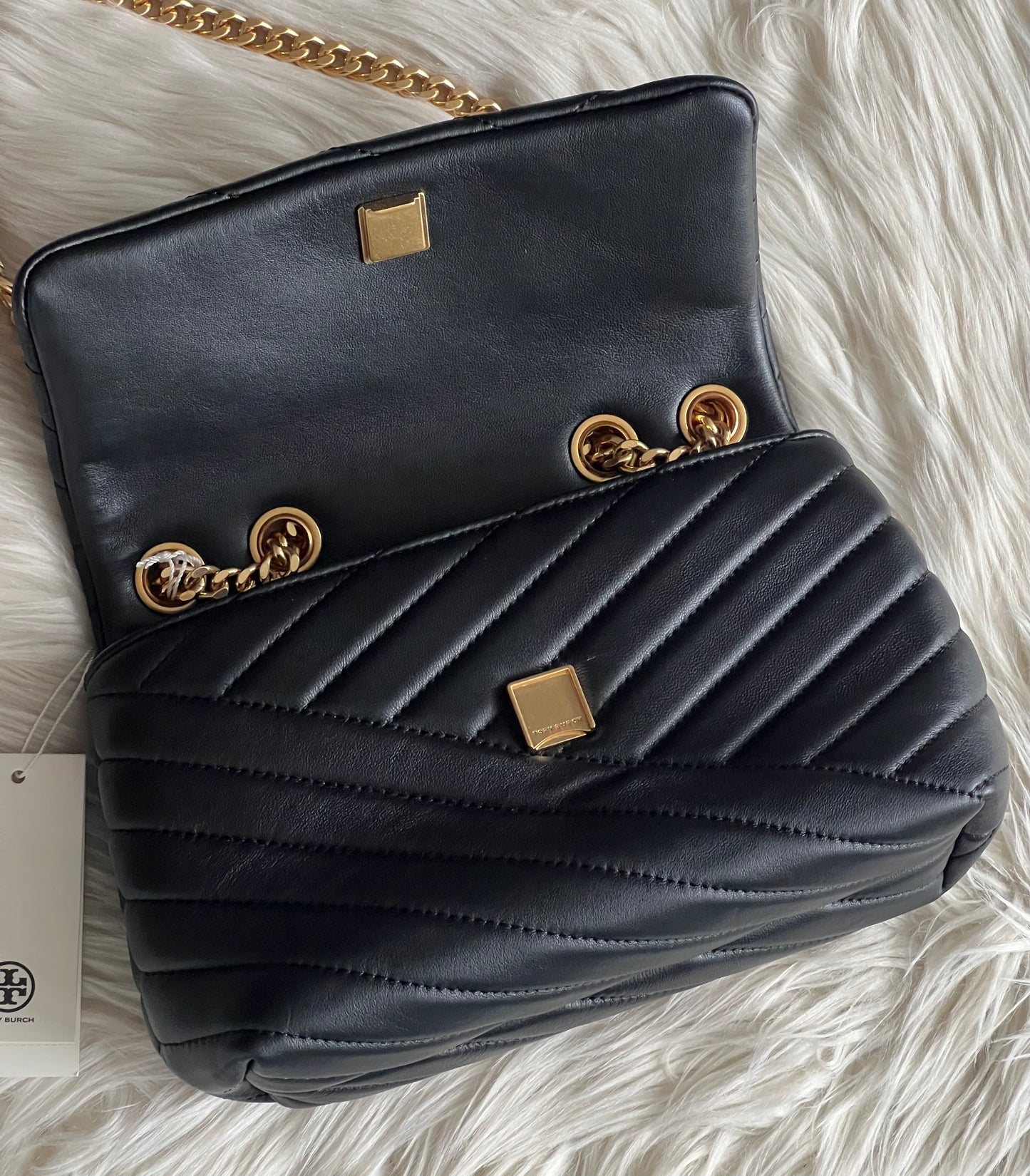 Tory Burch Small Kira Chevron Pleated Convertible Shoulder Bag
