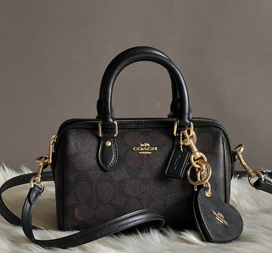 Coach Mini Rowan Crossbody Bag in Signature Canvas Gift Set