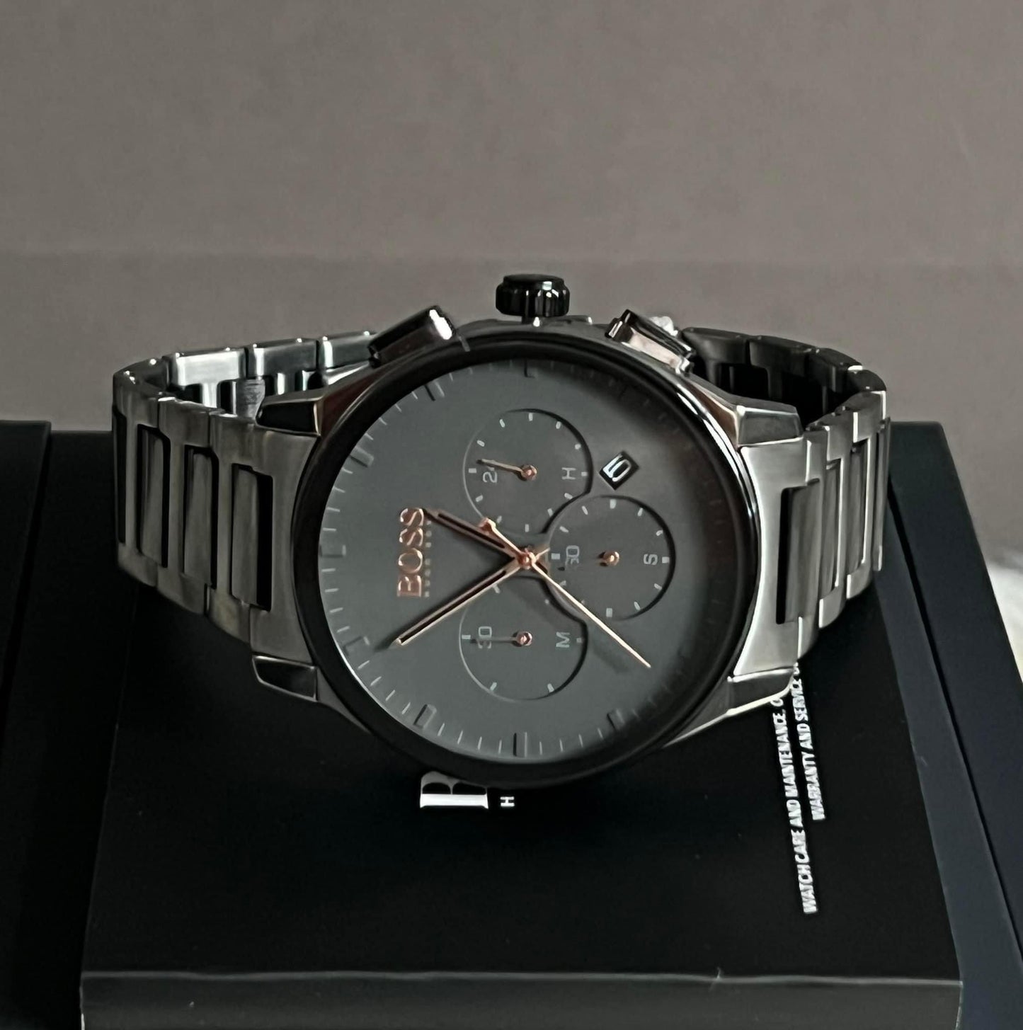 Hugo Boss Men’s Peak Chronograph Watch in Rose Gold Dial