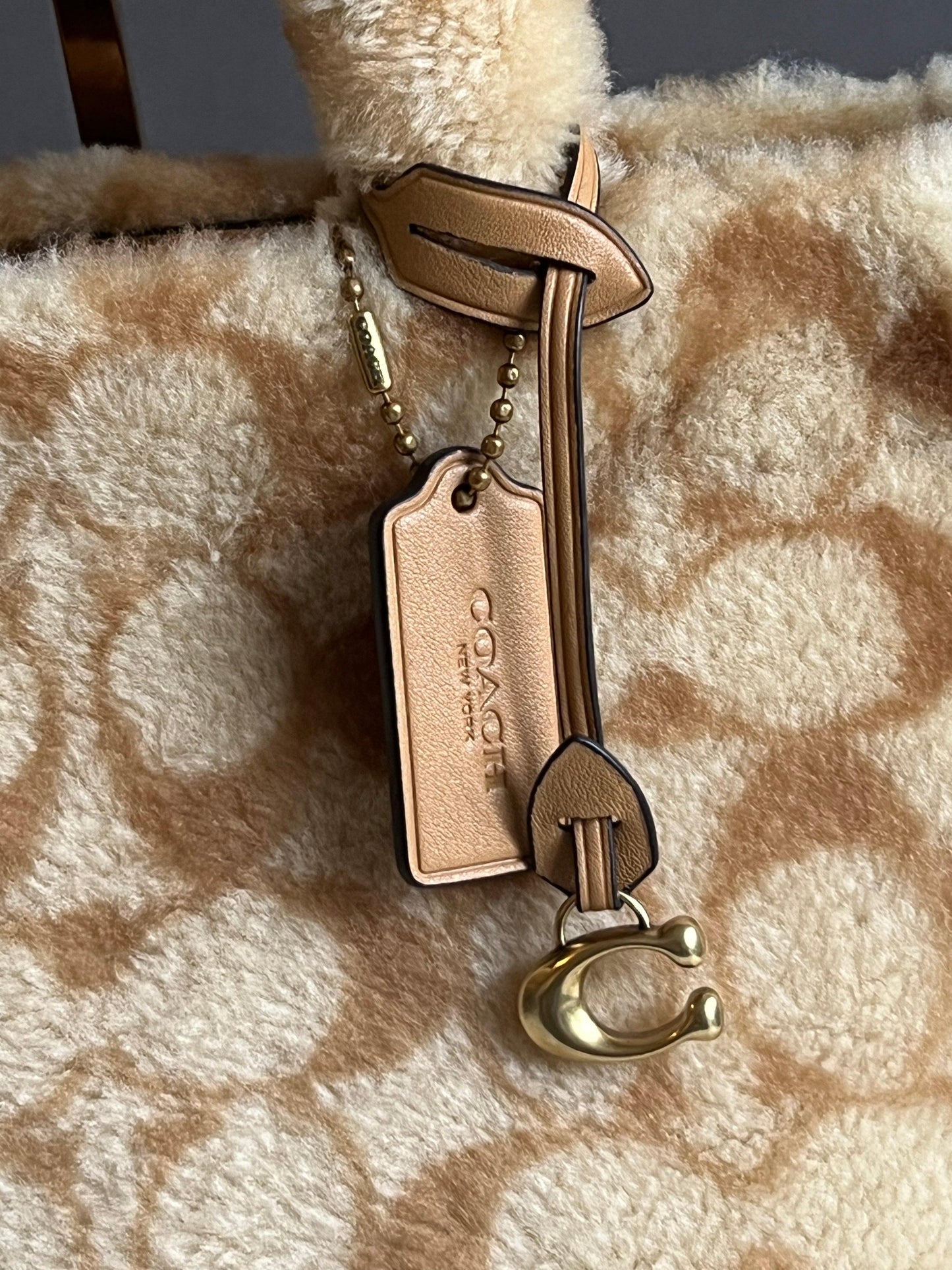 Coach Tote 28 in Signature Shearling