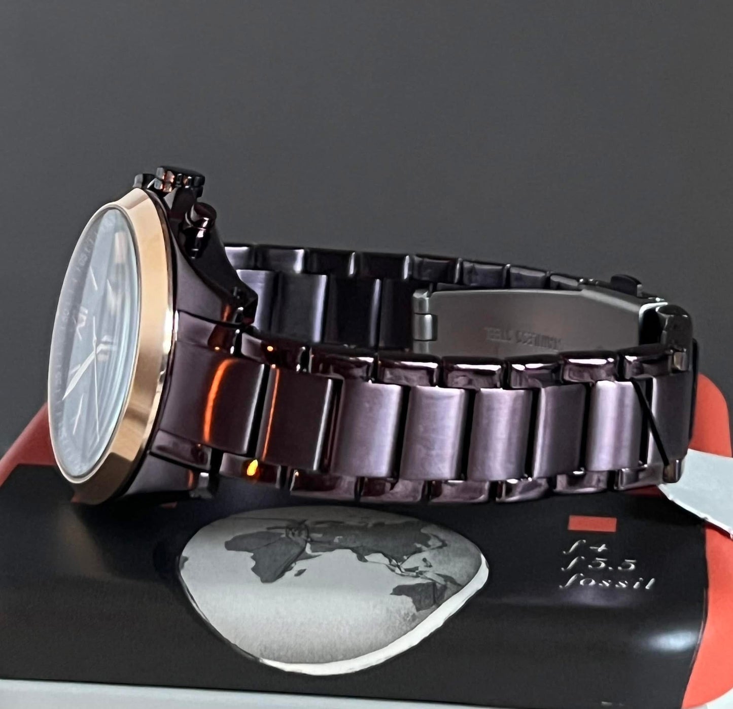 Fossil Women’s Modern Courier Midsize Chronograph Wine Stainless Steel Watch