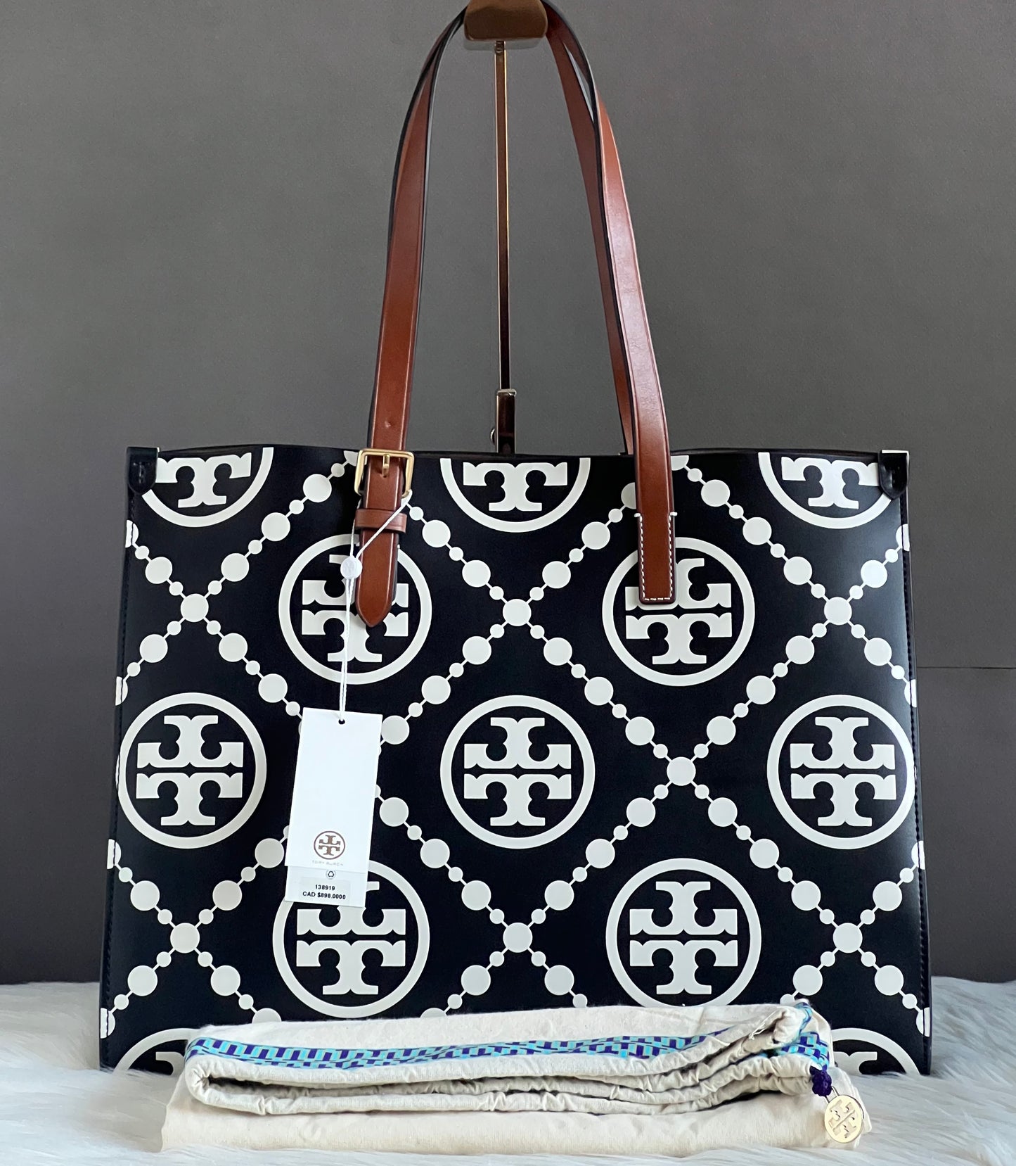 Tory Burch T Monogram Contrast Embossed Tote
