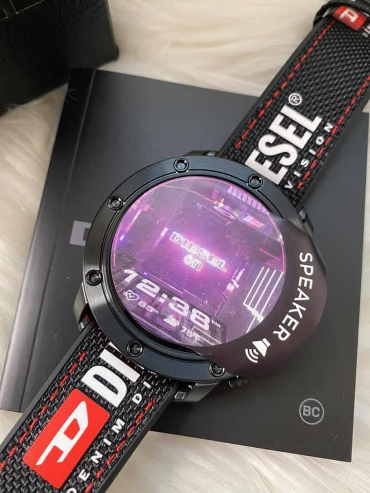 Diesel On Men’s Axial Gen 5 Heart Rate Touchscreen Smartwatch Black Nylon