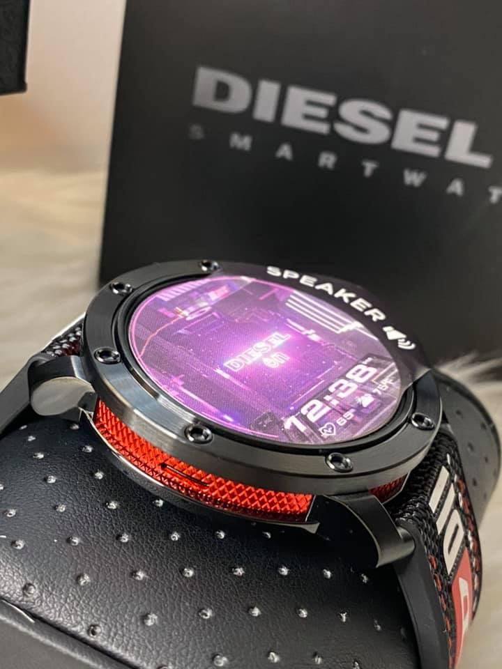 Diesel On Men’s Axial Gen 5 Heart Rate Touchscreen Smartwatch Black Nylon