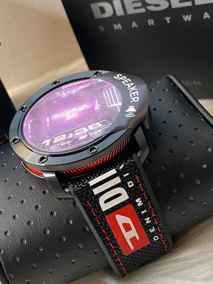 Diesel On Men’s Axial Gen 5 Heart Rate Touchscreen Smartwatch Black Nylon