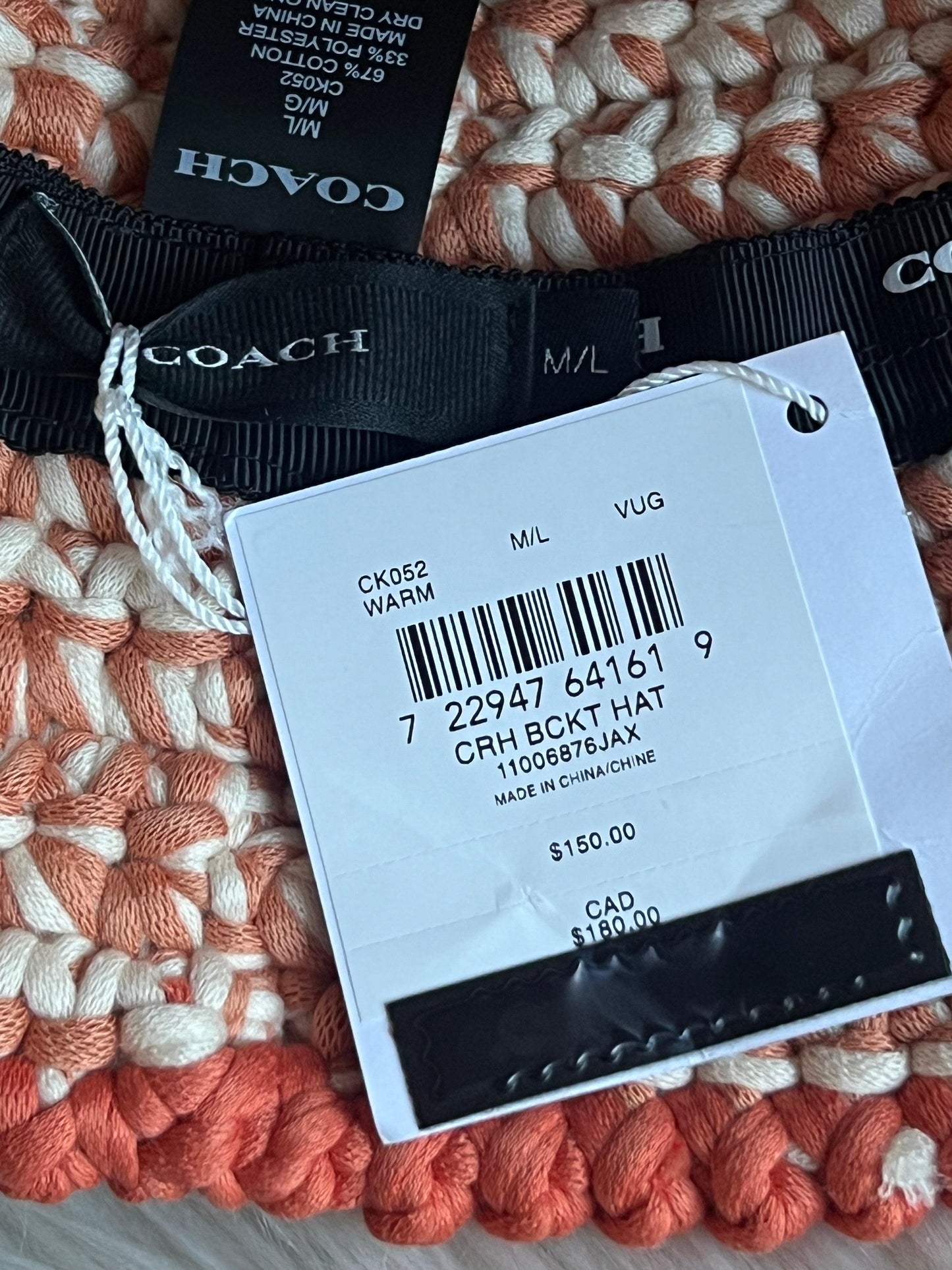 Coach Crochet Bucket Hat