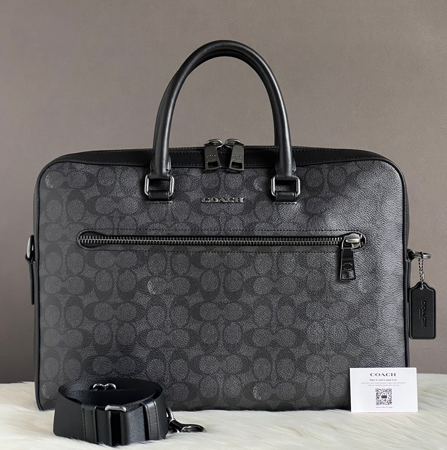 Coach Ethan Slim Brief In Signature Canvas